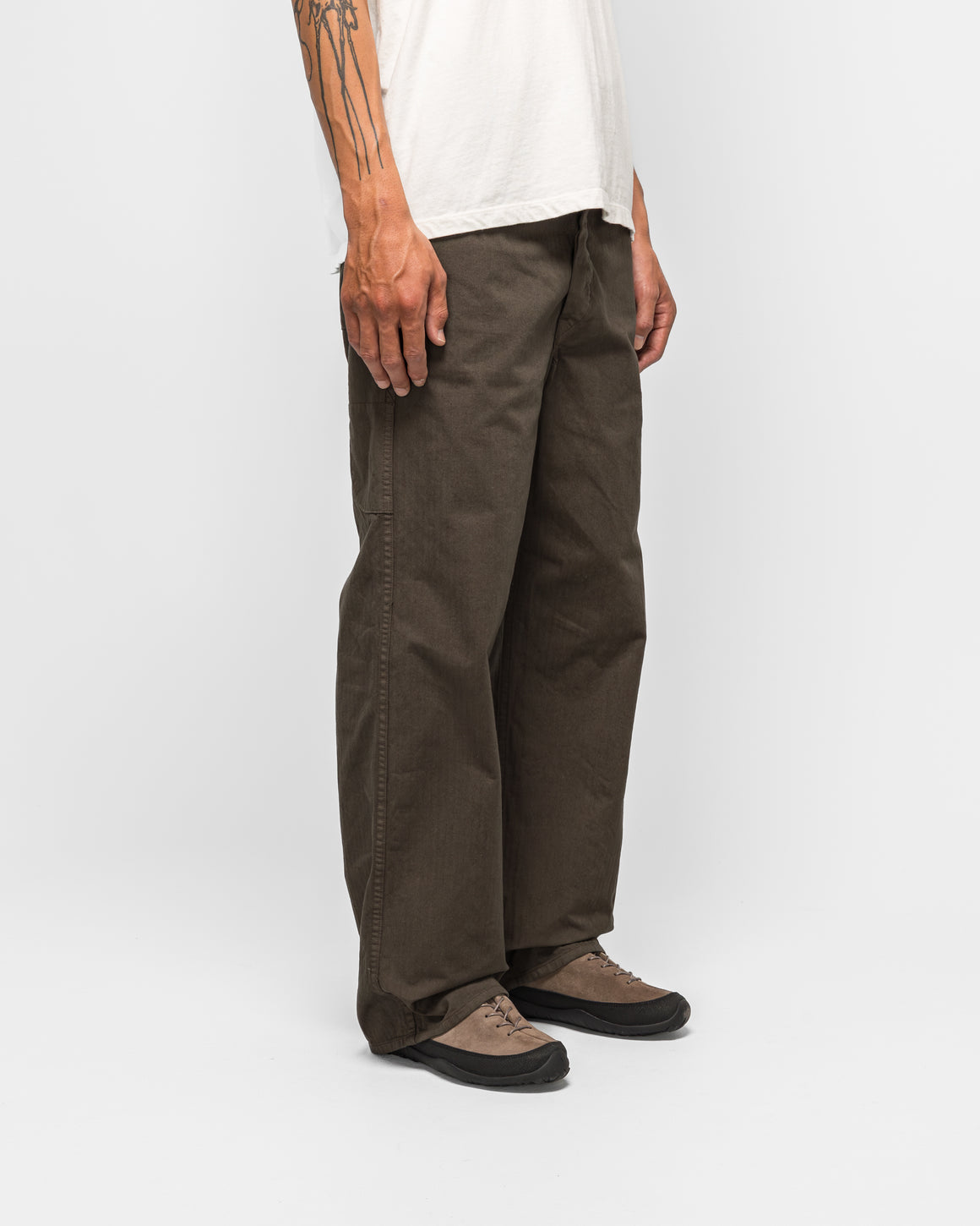 orSlow - Wide Fit French Work Pants - Coffee Brown - UP THERE