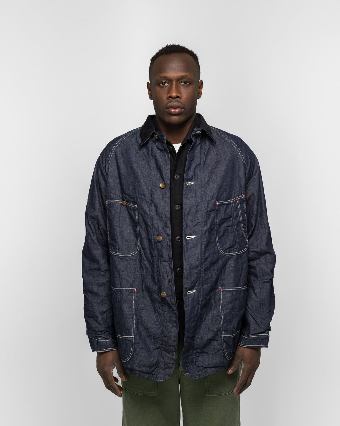 orSlow - Wool Liner Relaxed Fit Denim Coverall - One Wash - UP THERE