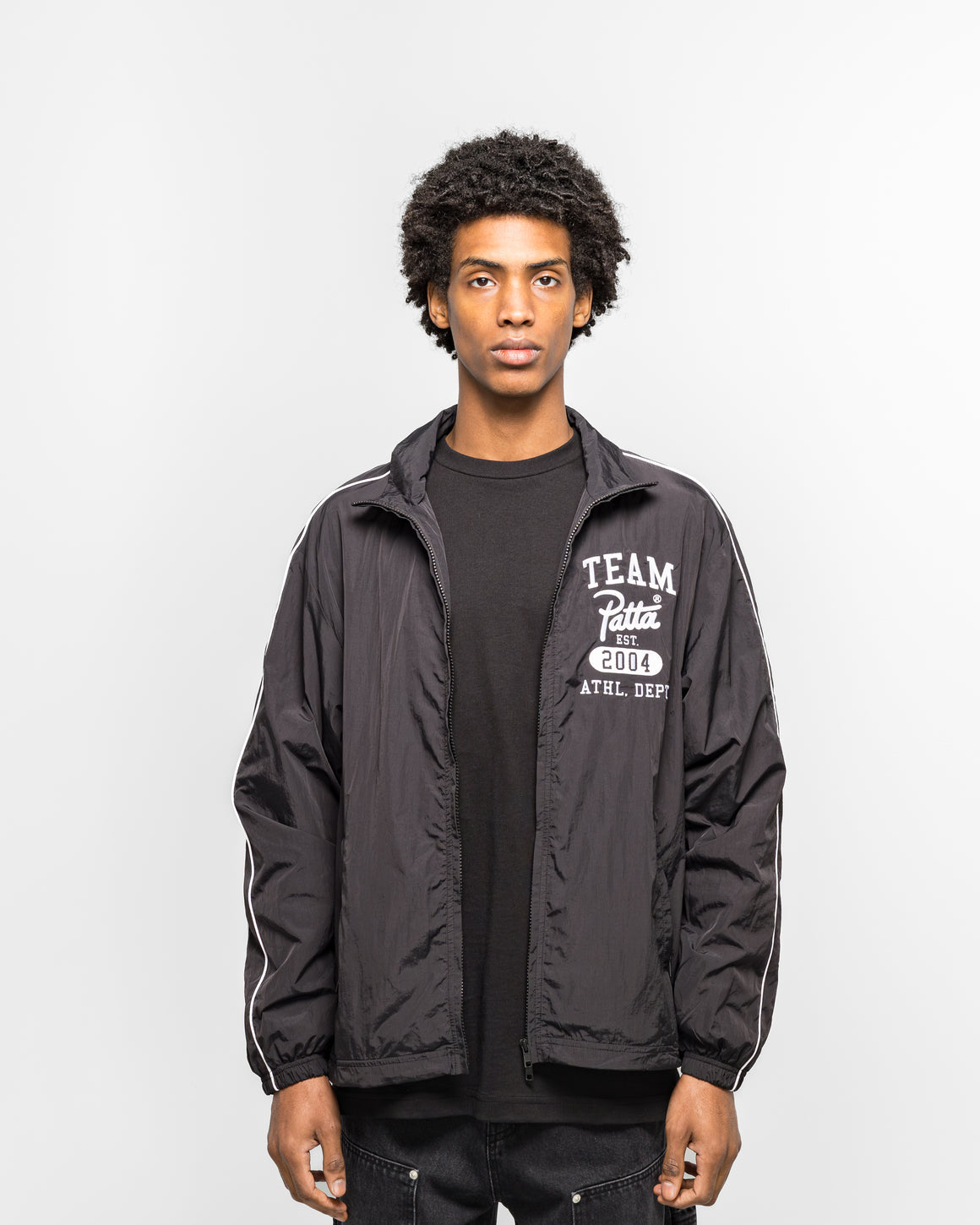 Patta - Athletic Nylon Track Jacket - Black - UP THERE