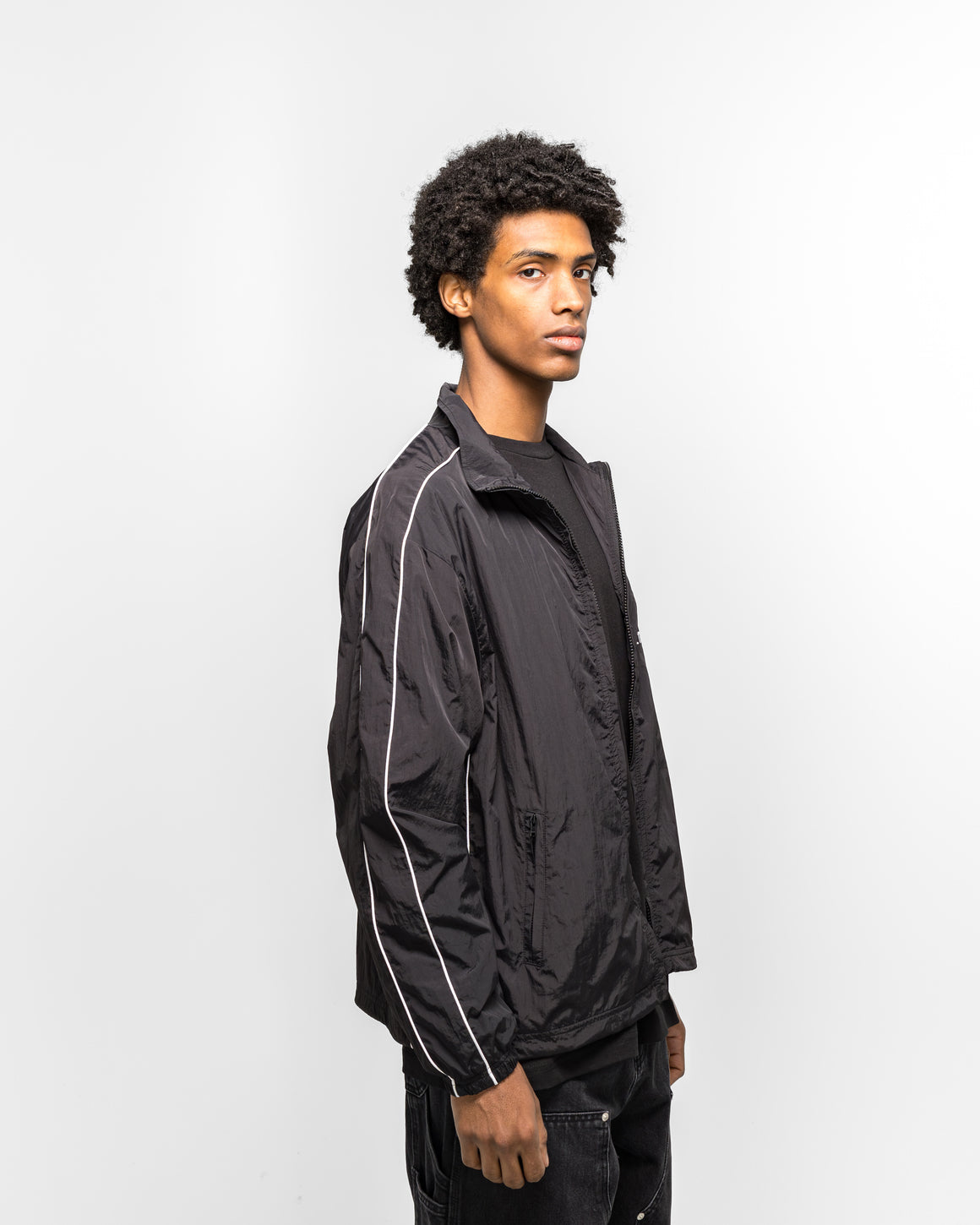 Patta - Athletic Nylon Track Jacket - Black - UP THERE