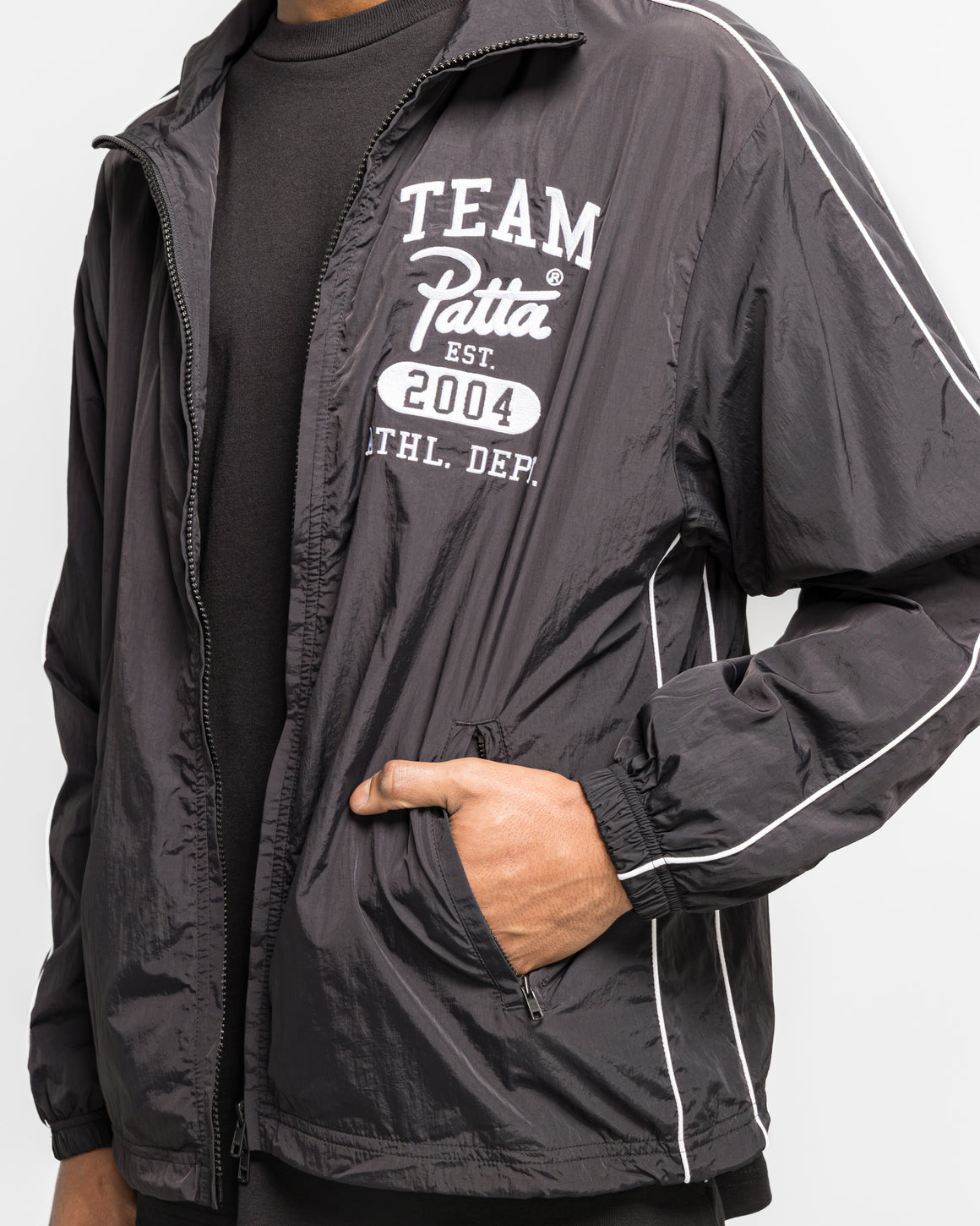 Patta - Athletic Nylon Track Jacket - Black - UP THERE