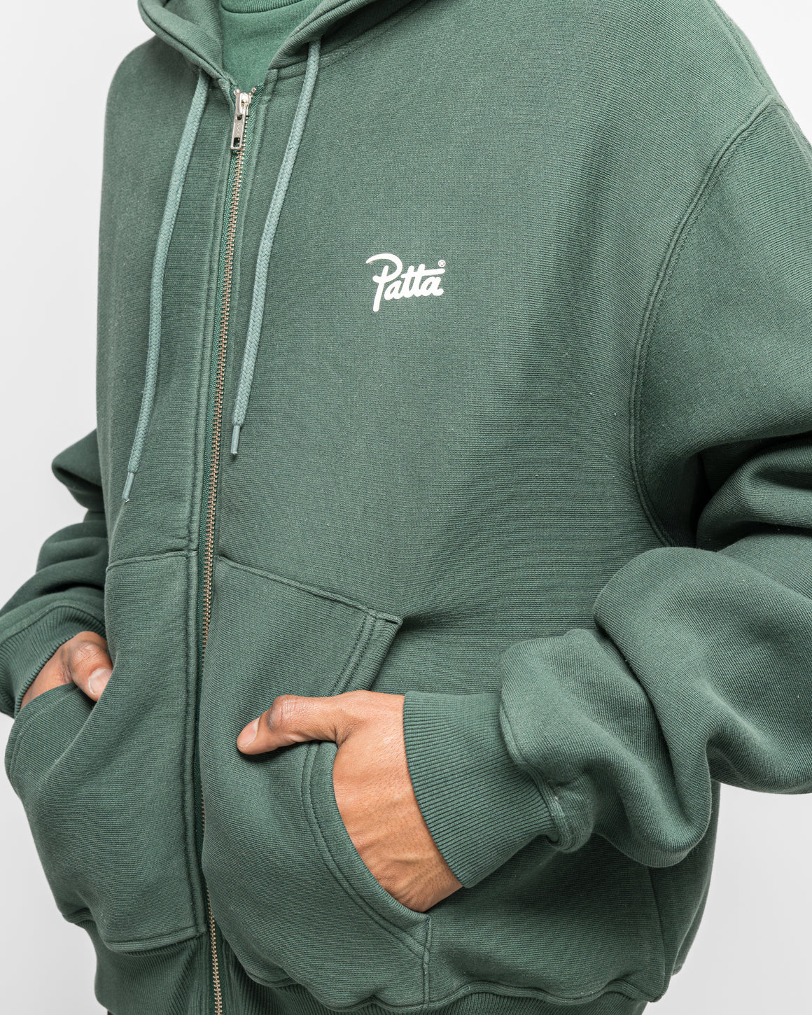 Patta - Classic Zip-Up Hooded Sweater - Bistro Green - UP THERE