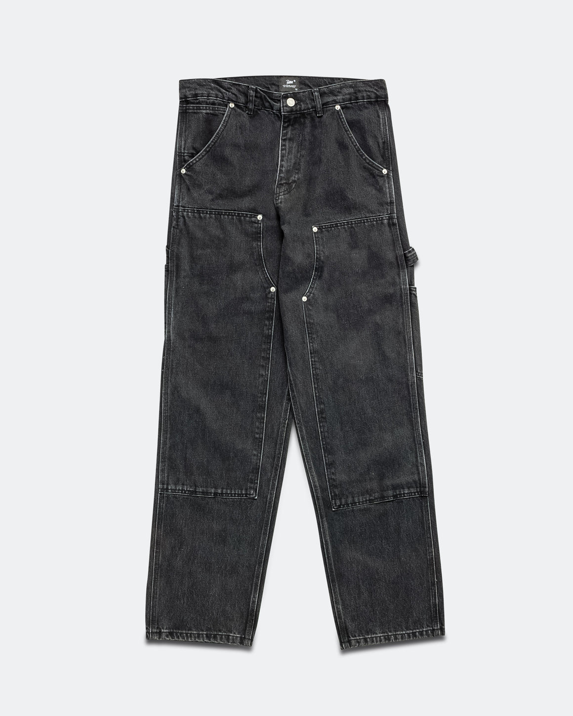 Patta - Double Knee Cartoon Denim Pants - Black - UP THERE