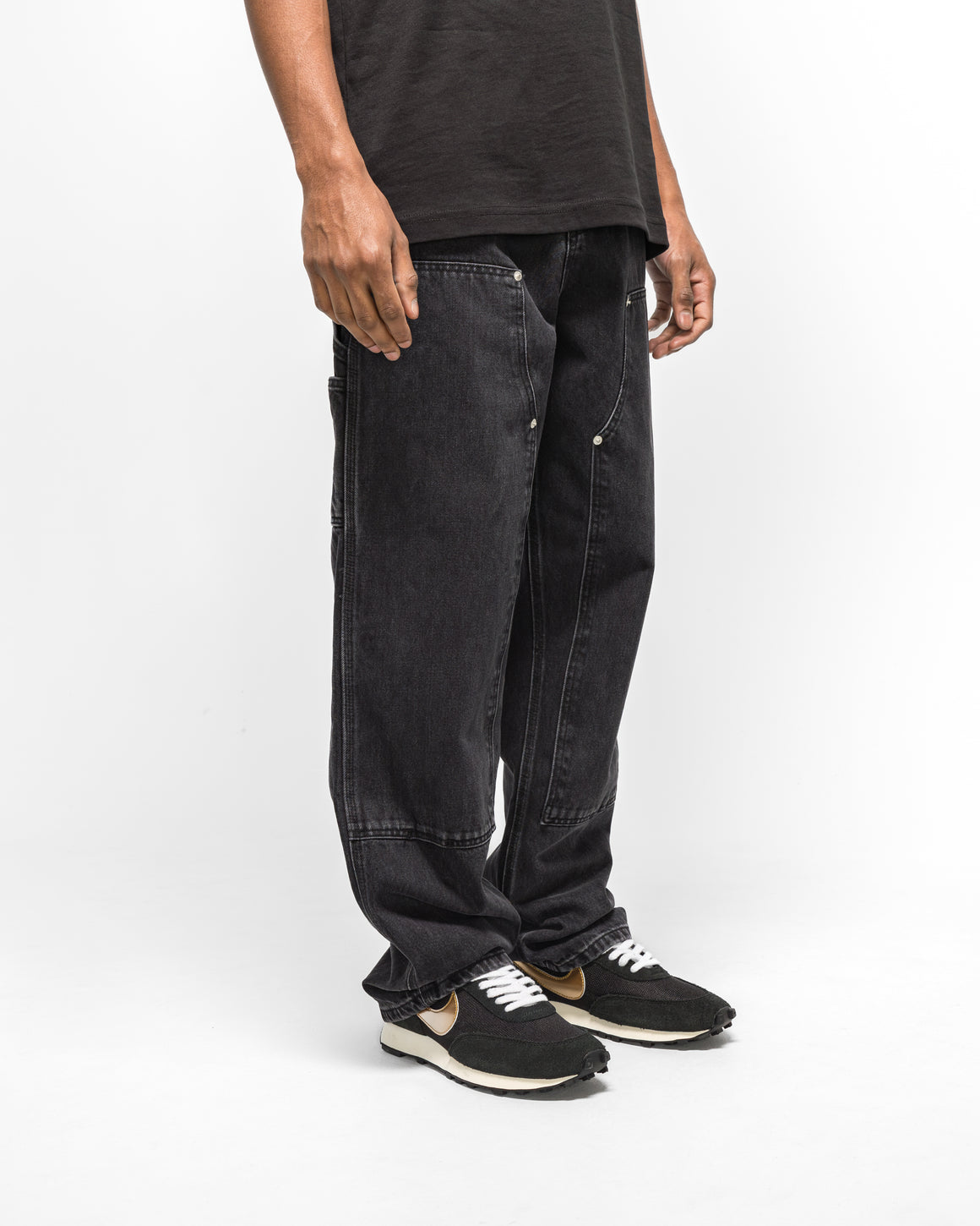 Patta - Double Knee Cartoon Denim Pants - Black - UP THERE