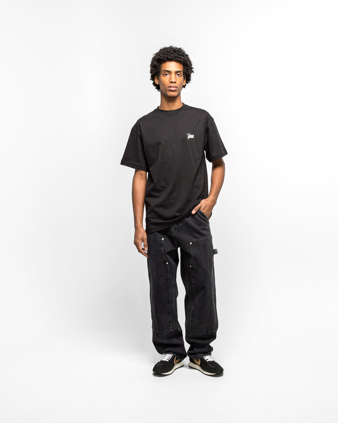 Patta - Double Knee Cartoon Denim Pants - Black - UP THERE