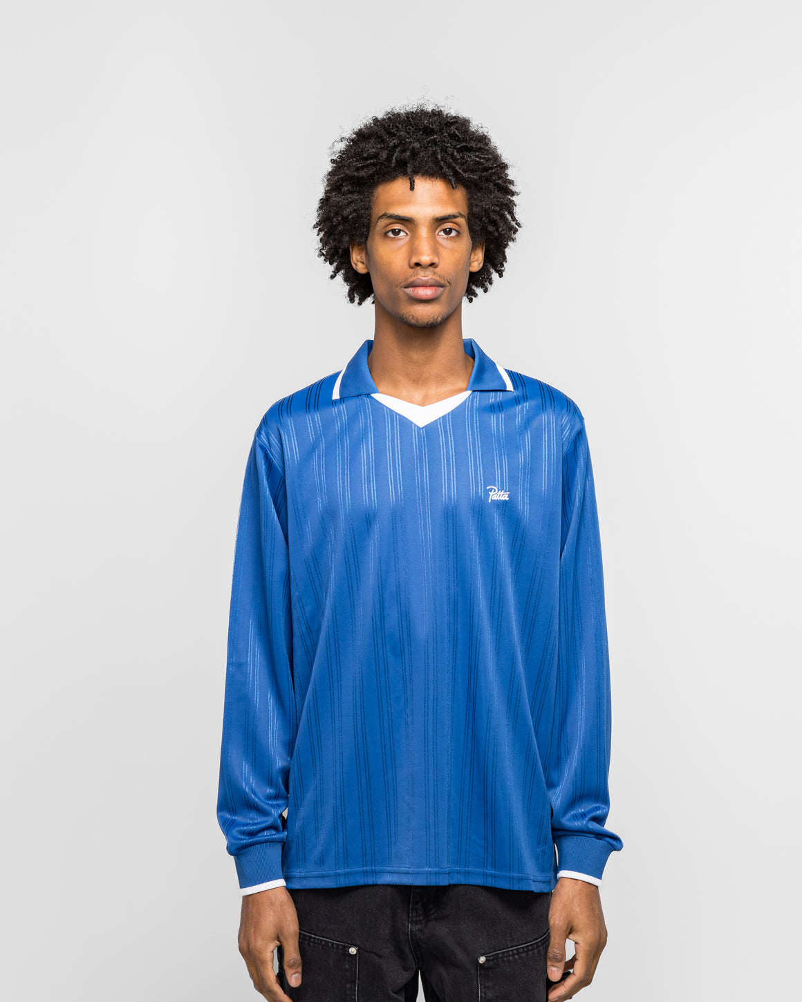 Patta - Jacquard Striped Long Sleeve - Monaco Blue - UP THERE
