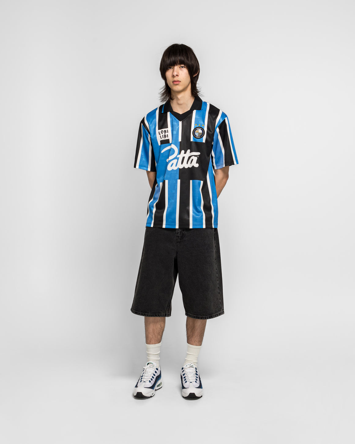Patta - Stripe Football Jersey - French Blue - UP THERE