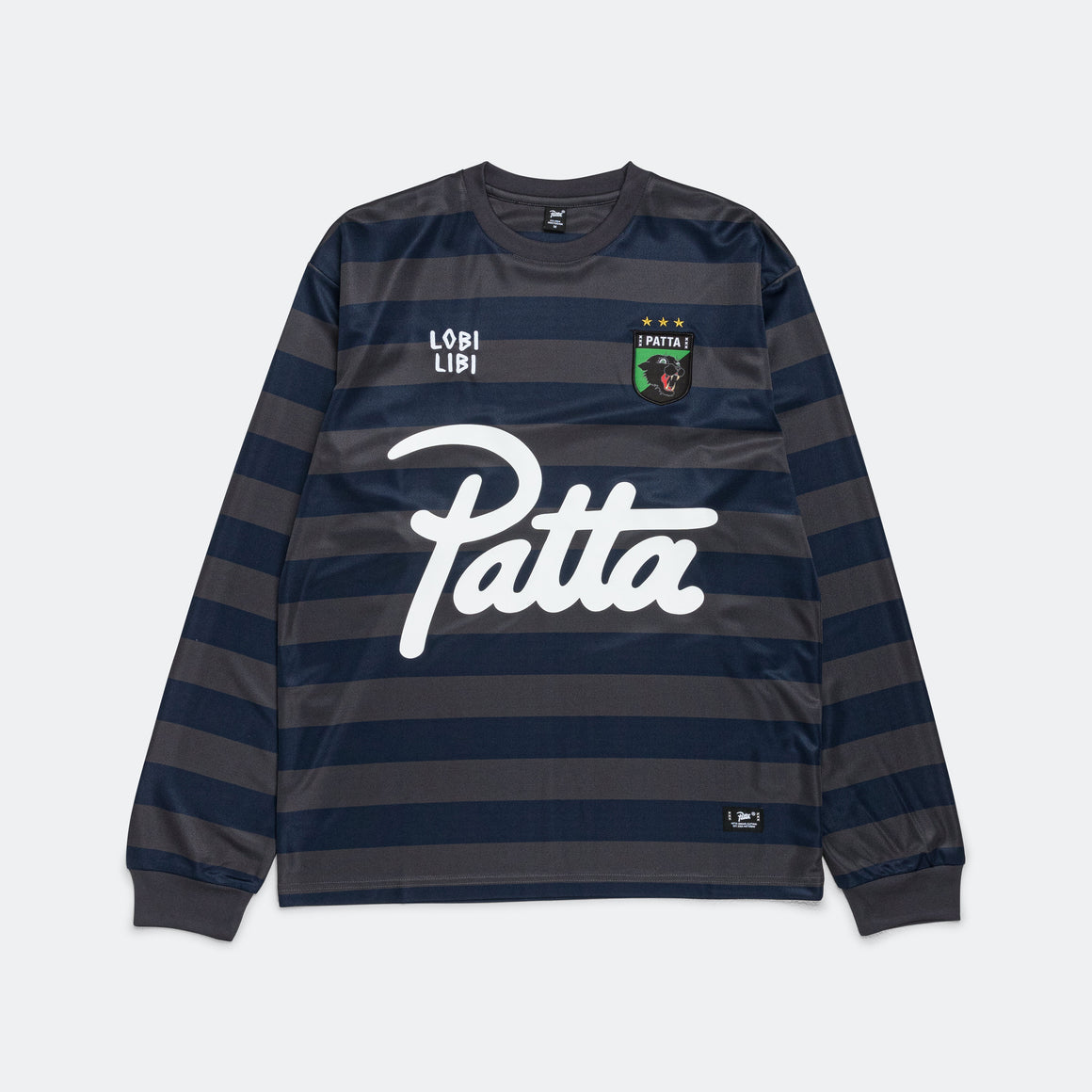 Patta - Striped LS Football Jersey - Forged Iron - UP THERE