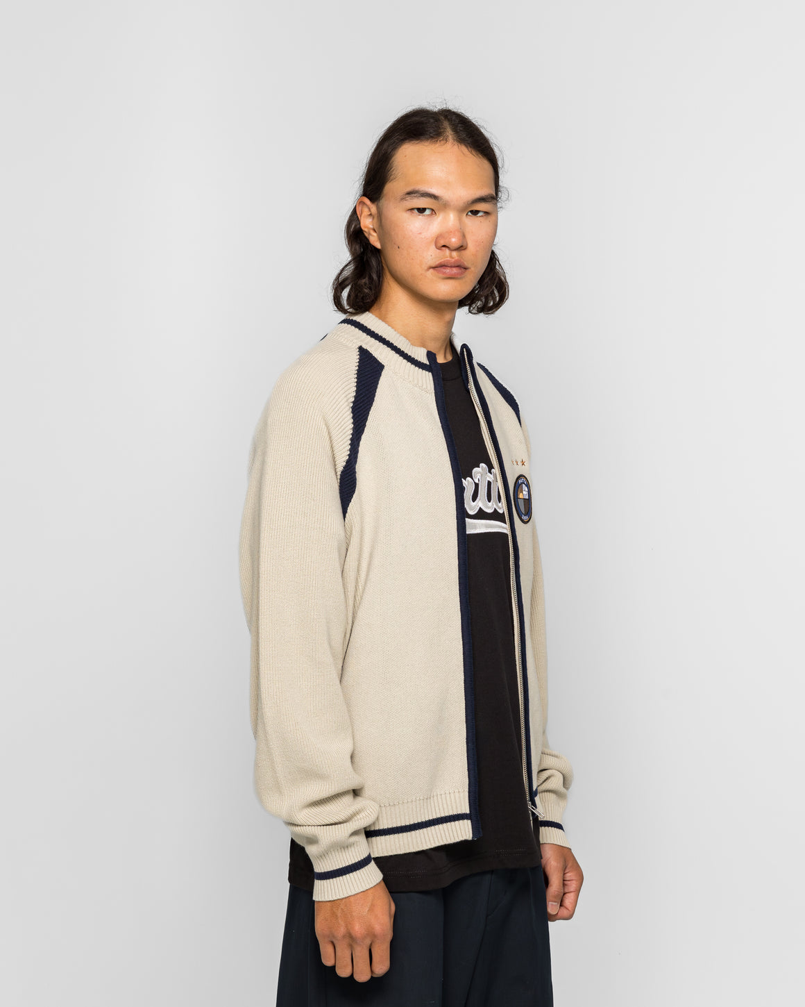 Patta - Track Top Cardigan - Vaporous Grey - UP THERE