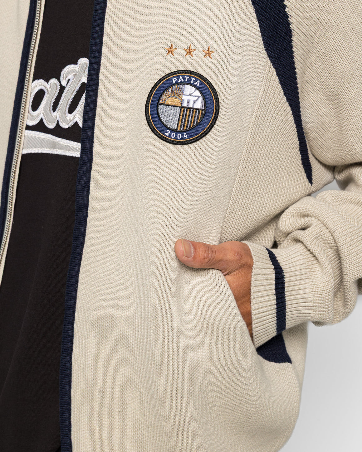 Patta - Track Top Cardigan - Vaporous Grey - UP THERE