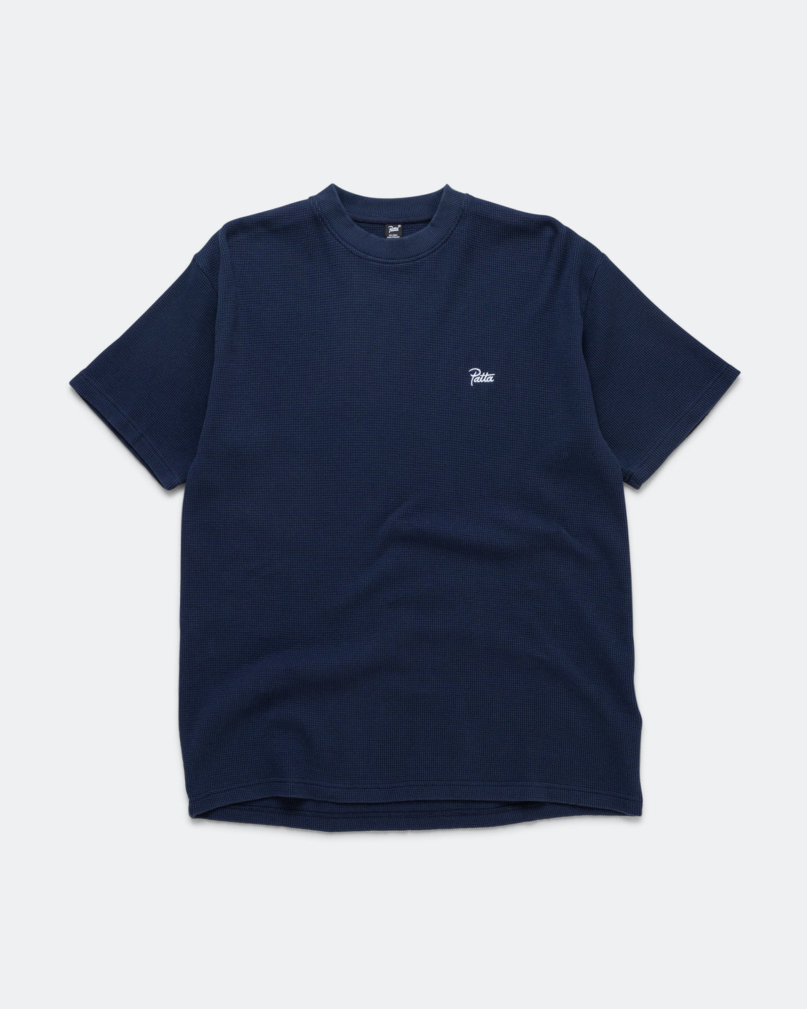 Patta - Waffle Script Logo T-Shirt - Black Iris - UP THERE