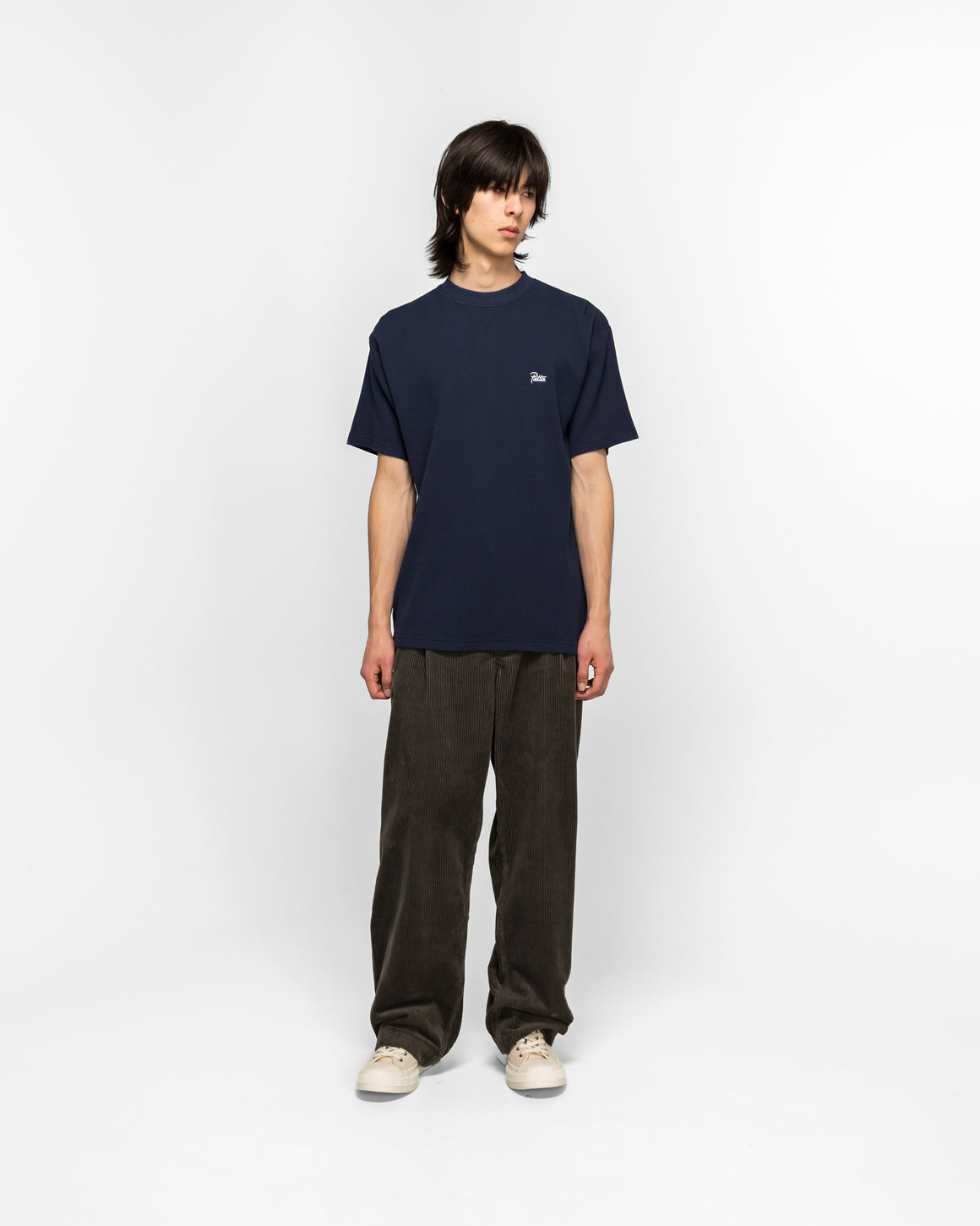 Patta - Waffle Script Logo T-Shirt - Black Iris - UP THERE