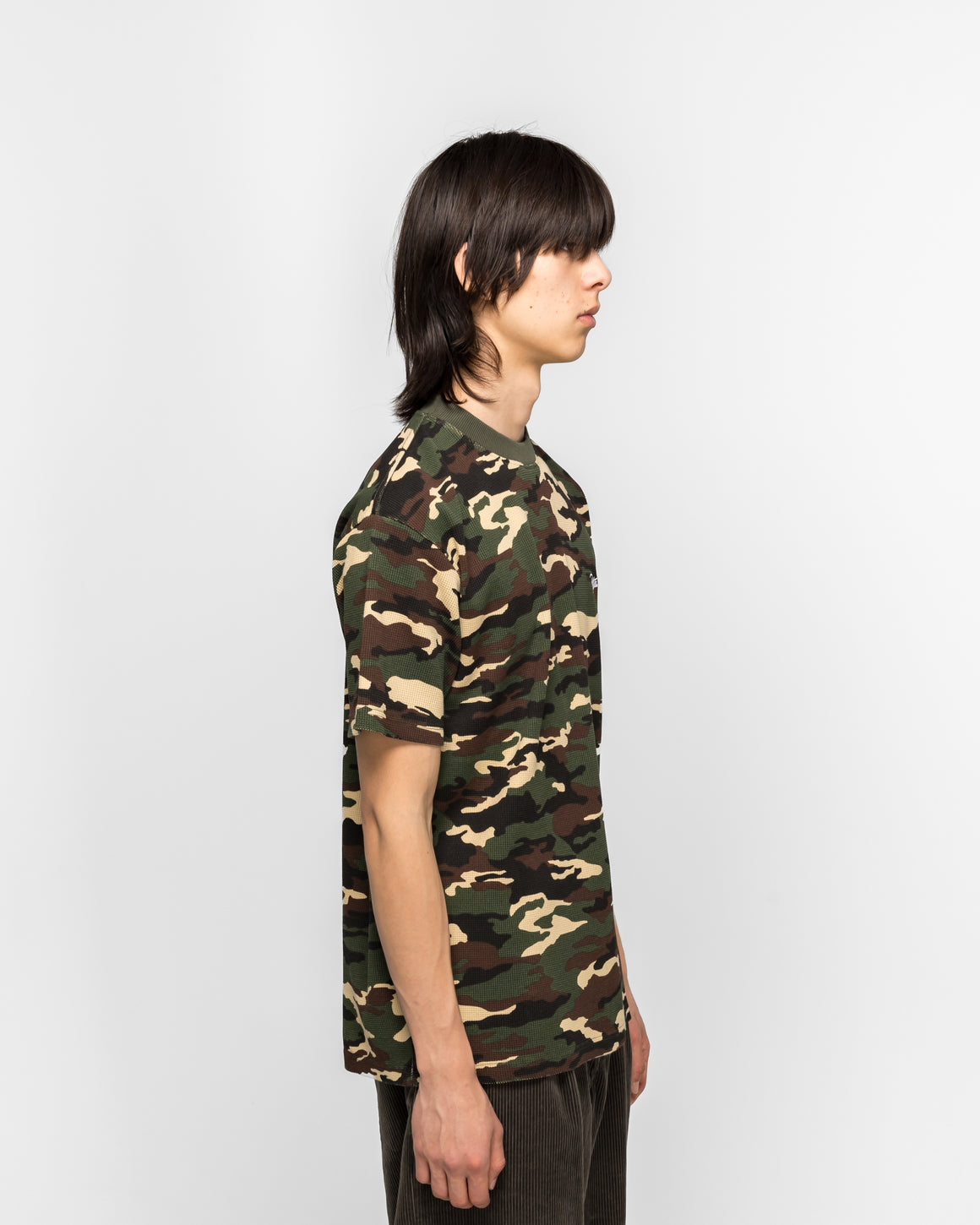 Patta - Waffle Script Logo T-Shirt - Woodland Camo - UP THERE