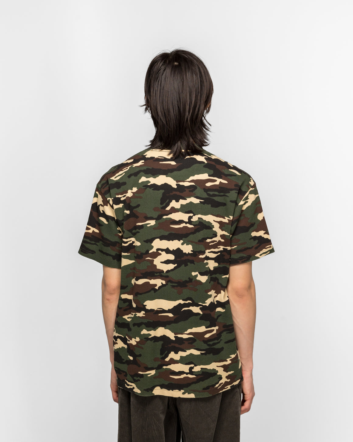 Patta - Waffle Script Logo T-Shirt - Woodland Camo - UP THERE