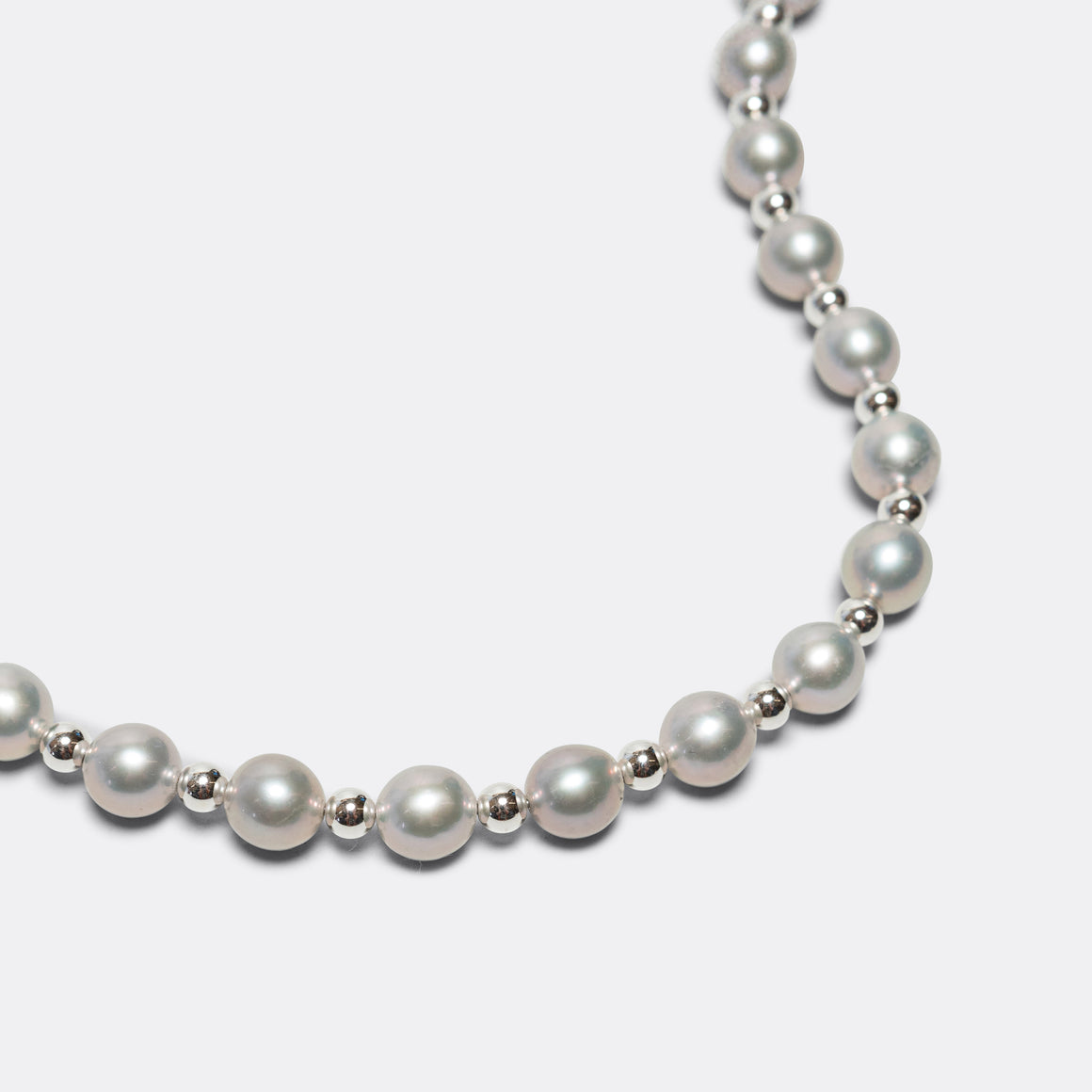 PPF Pearl Necklace - Silver Shine