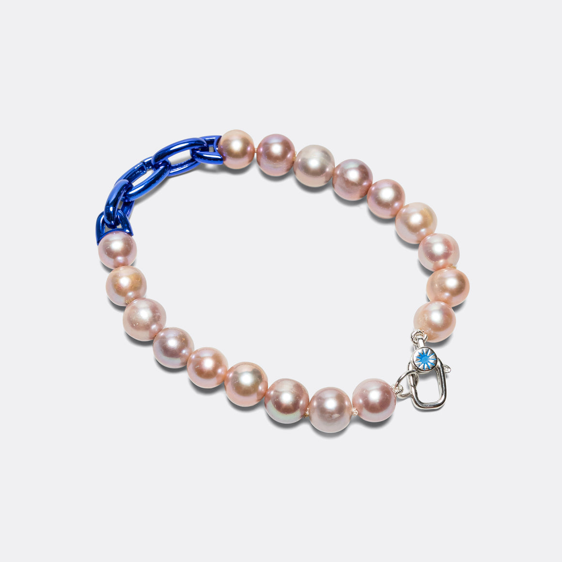 Pop Link Pearl Bracelet - Blue/925 Silver