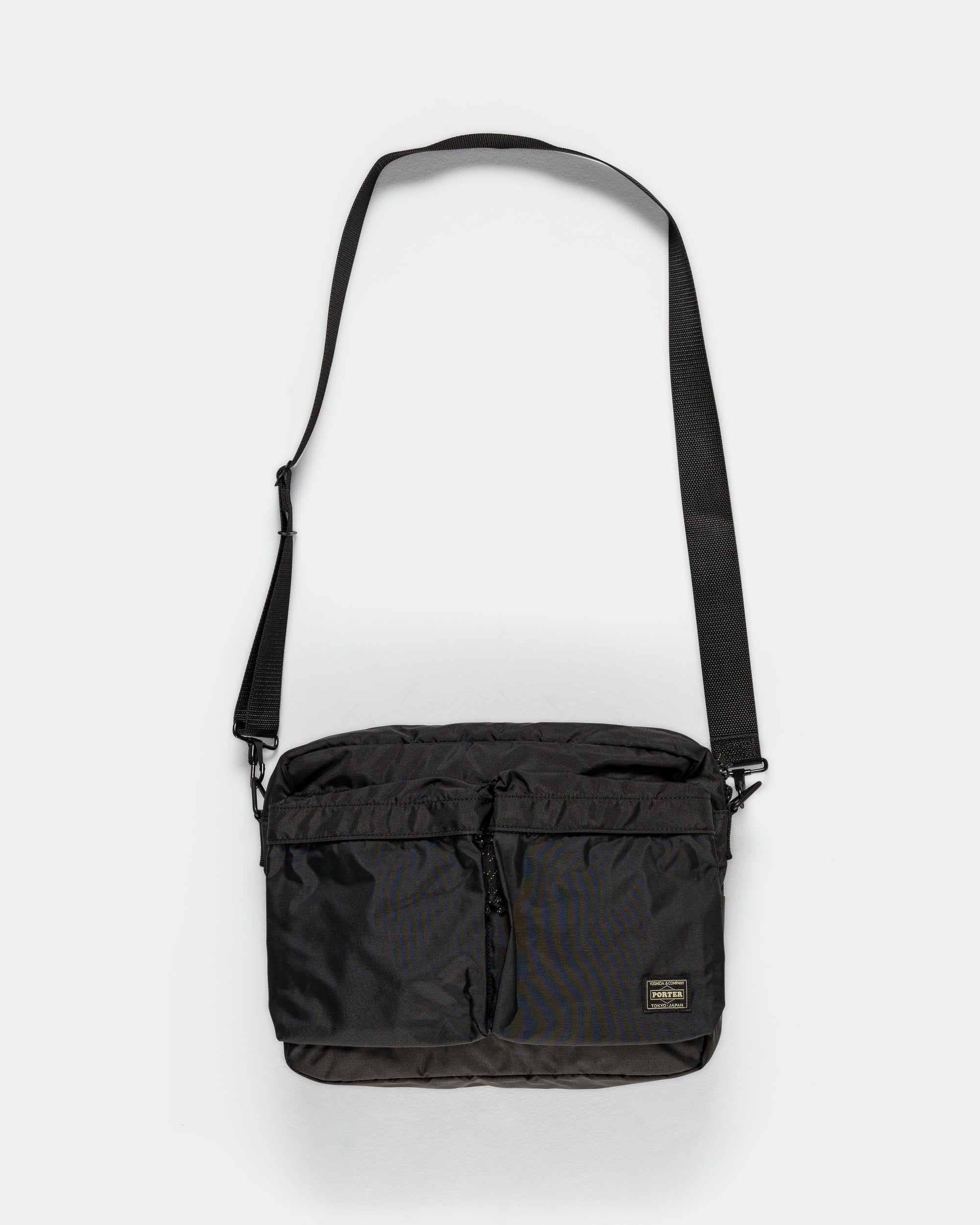 PORTER FORCE SHOULDER BAG ブラック Porter Yoshida & Co - FORCE Shoulder Bag (L) - Black | UP THERE