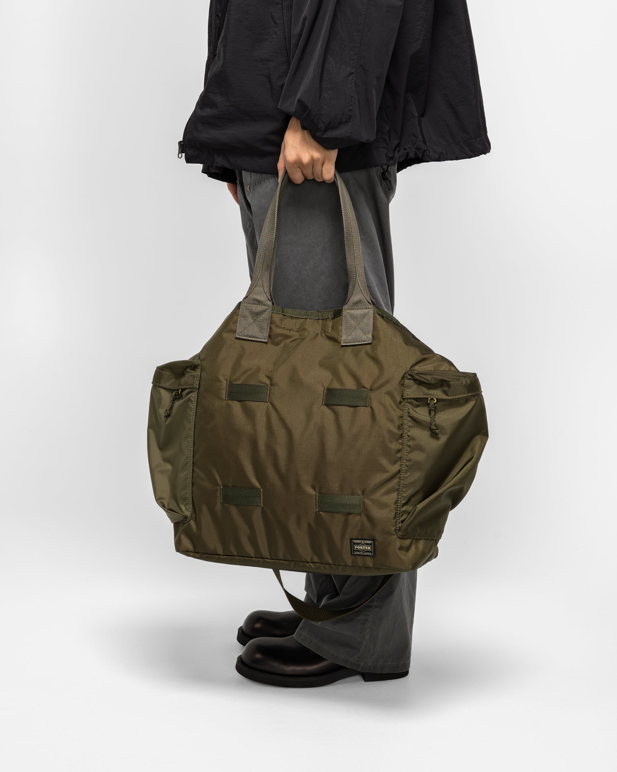 Porter Yoshida & Co - Force 2WAY Tote Bag - Olive Drab | UP THERE