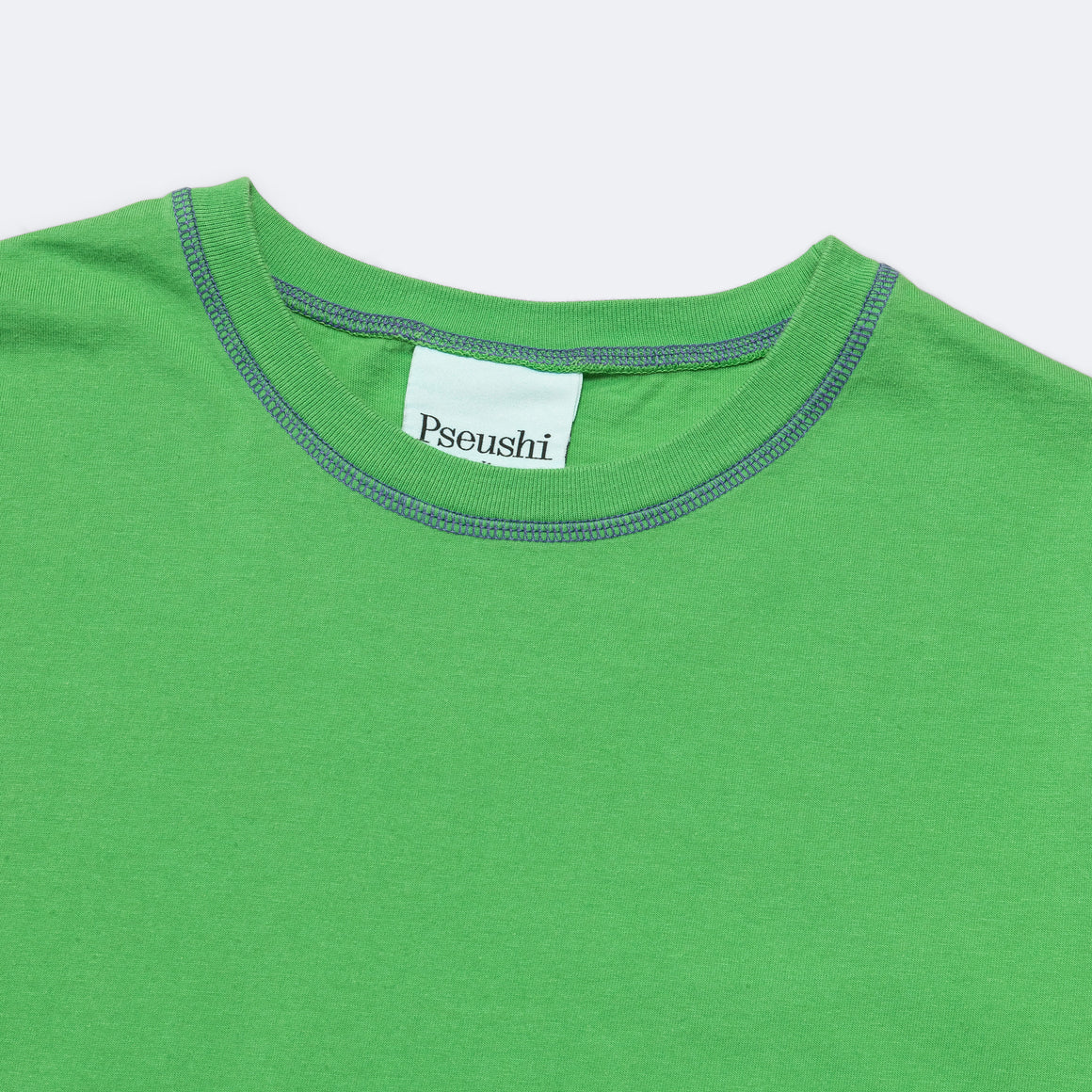 Pseushi - Contrast Stitch Tee - Green/Purple - UP THERE