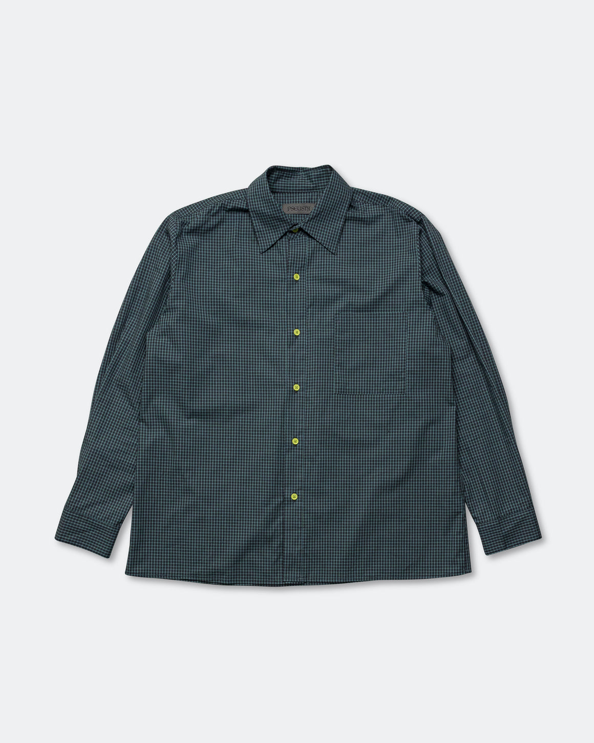 Pseushi - Long Sleeve Shirt - Blue/Green Check - UP THERE