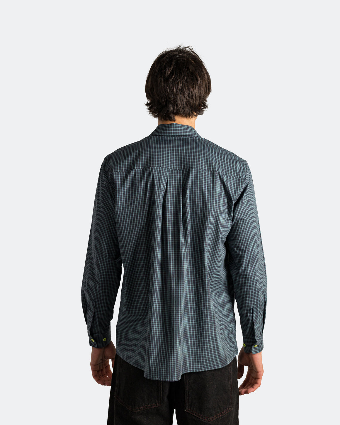Pseushi - Long Sleeve Shirt - Blue/Green Check - UP THERE