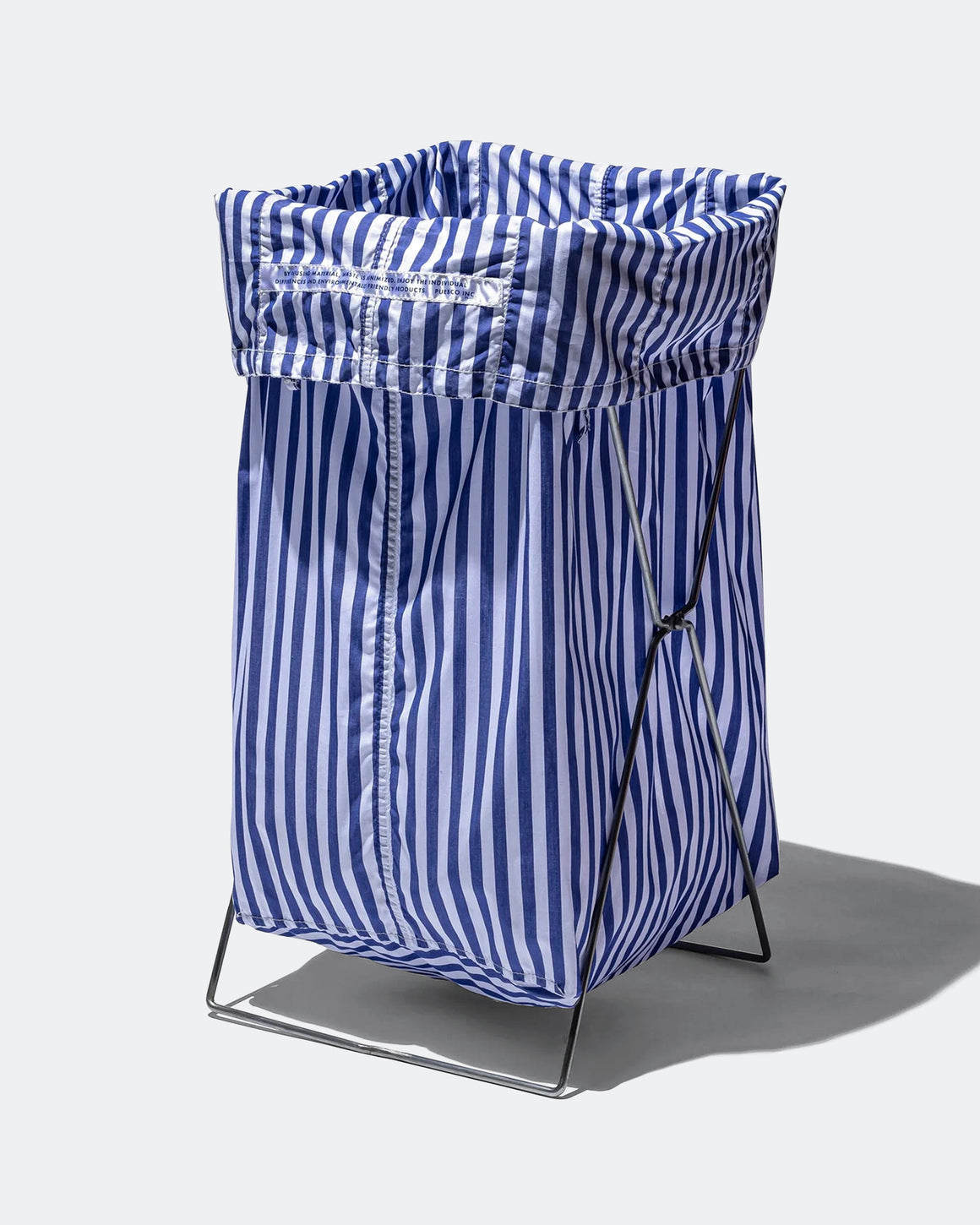 PUEBCO - Shirt Fabric Folding Laundry Basket - Blue Narrow Stripe - UP THERE