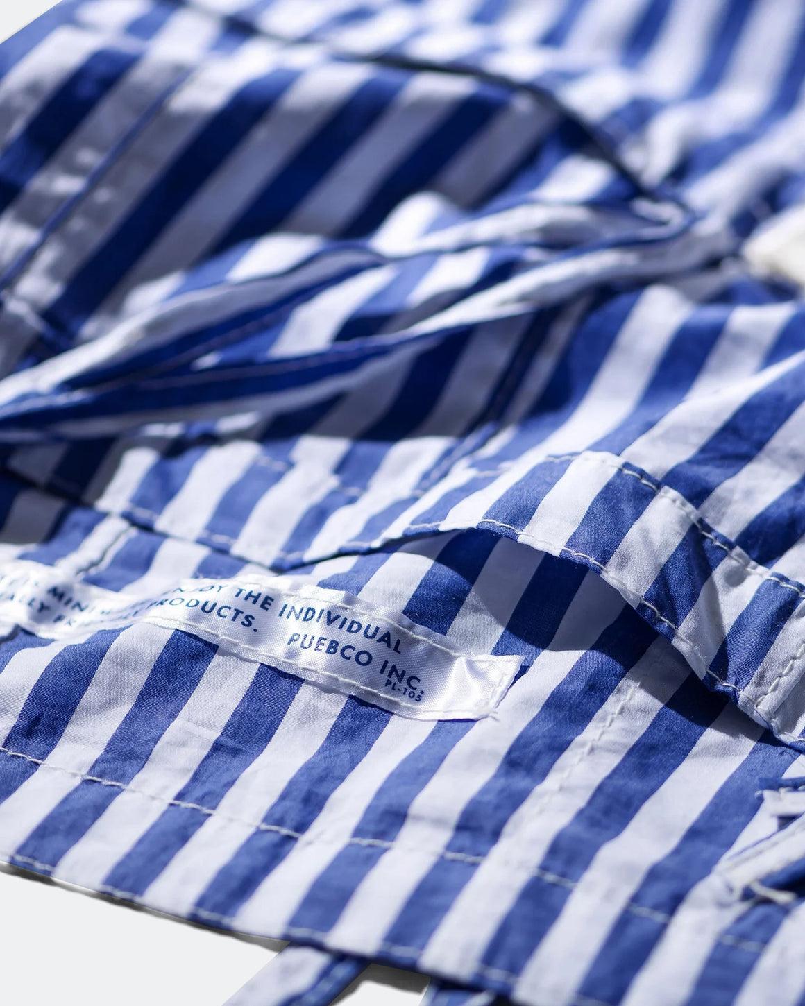 PUEBCO - Shirt Fabric Folding Laundry Basket - Blue Narrow Stripe - UP THERE