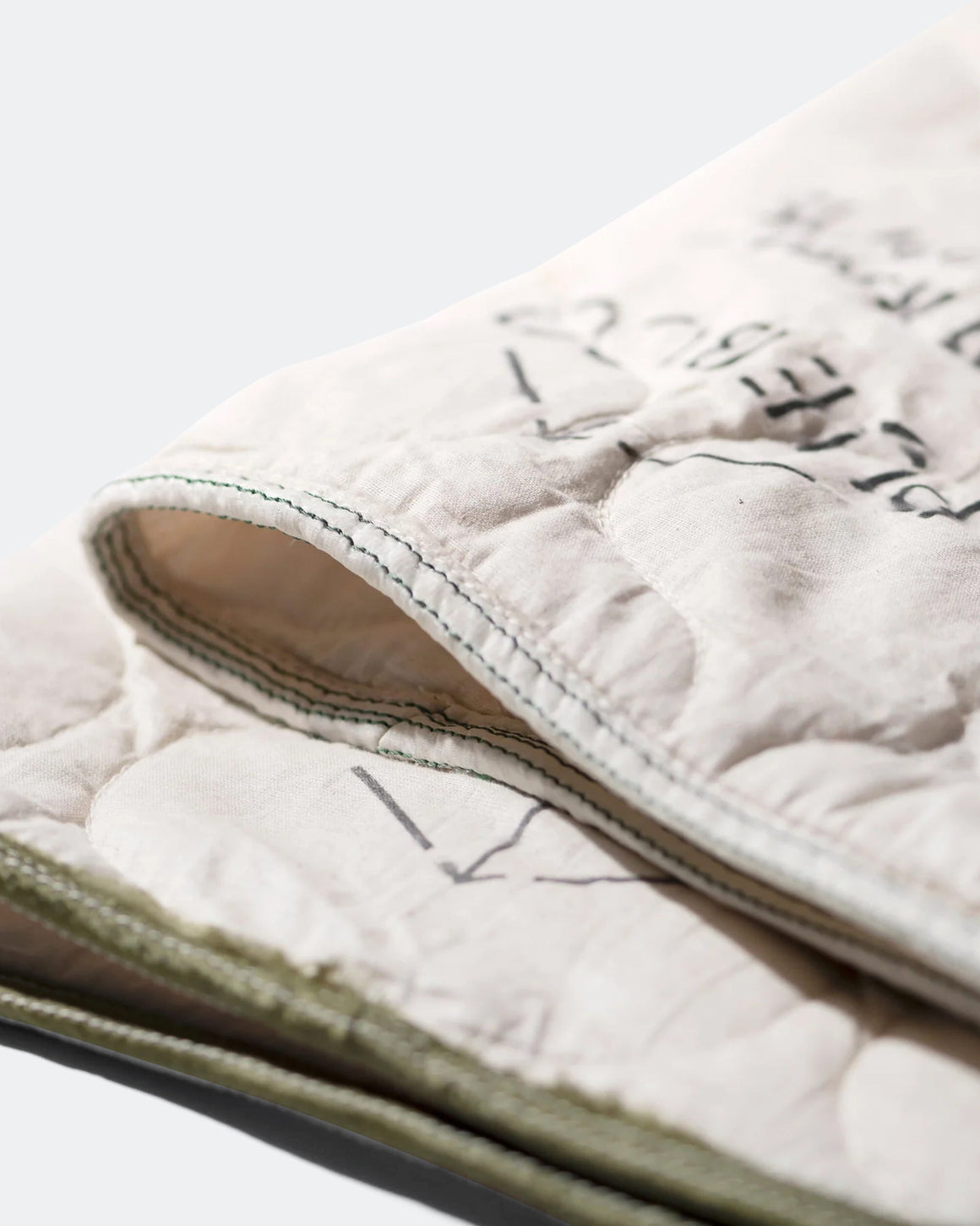 PUEBCO - Vintage Parachute Line Quilted Blanket - Olive - UP THERE