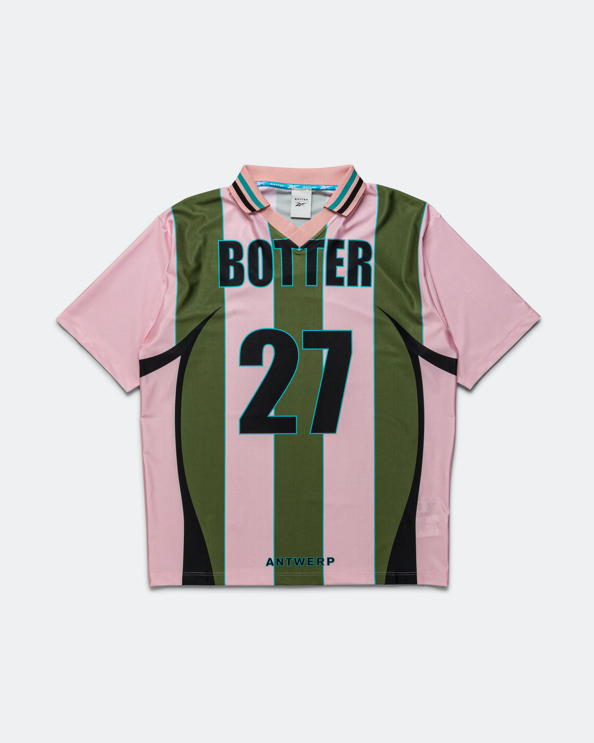 Reebok LTD - Reverse Soccer Tee x Botter - Striped Pink/Green - UP THERE