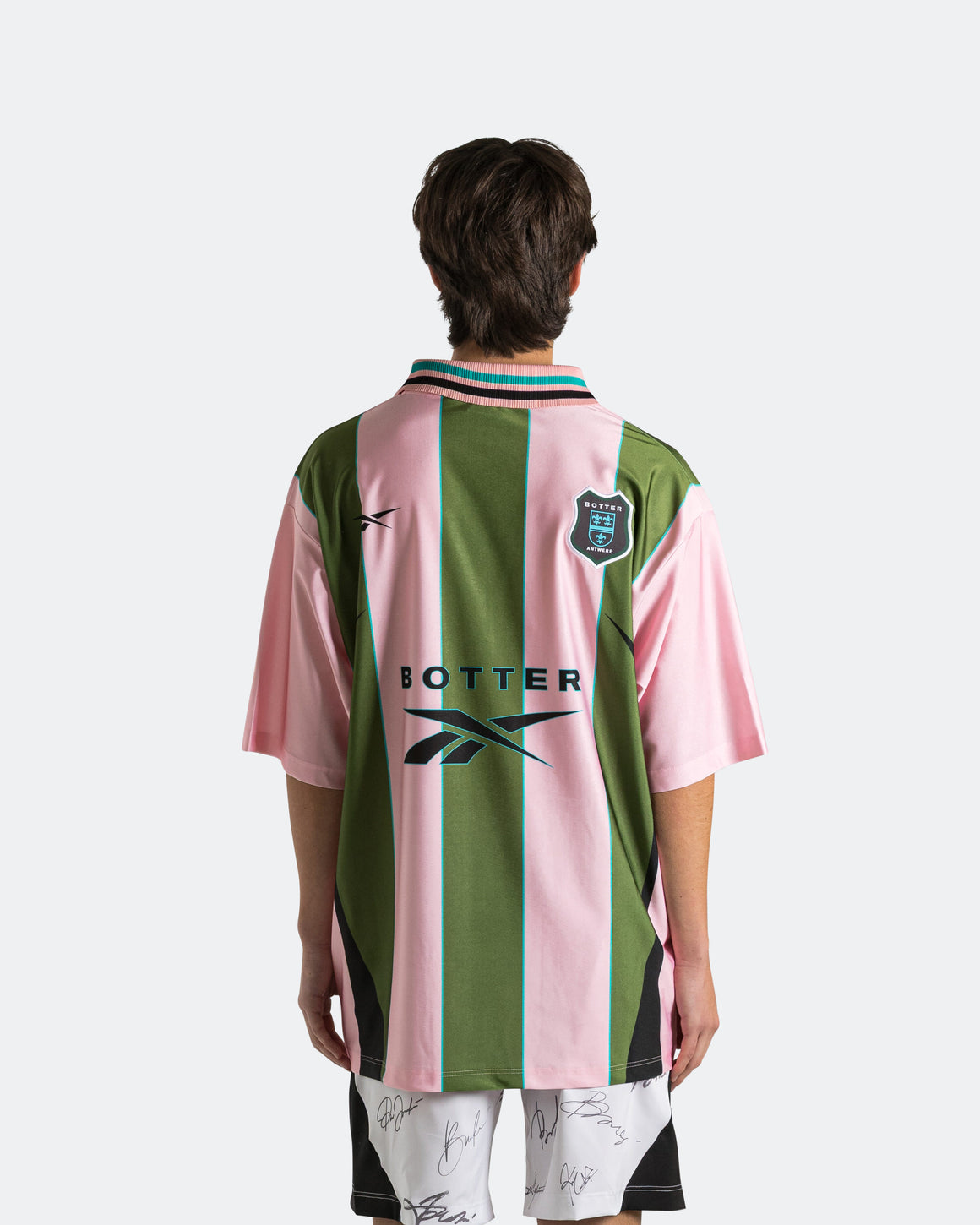 Reebok LTD - Reverse Soccer Tee x Botter - Striped Pink/Green - UP THERE