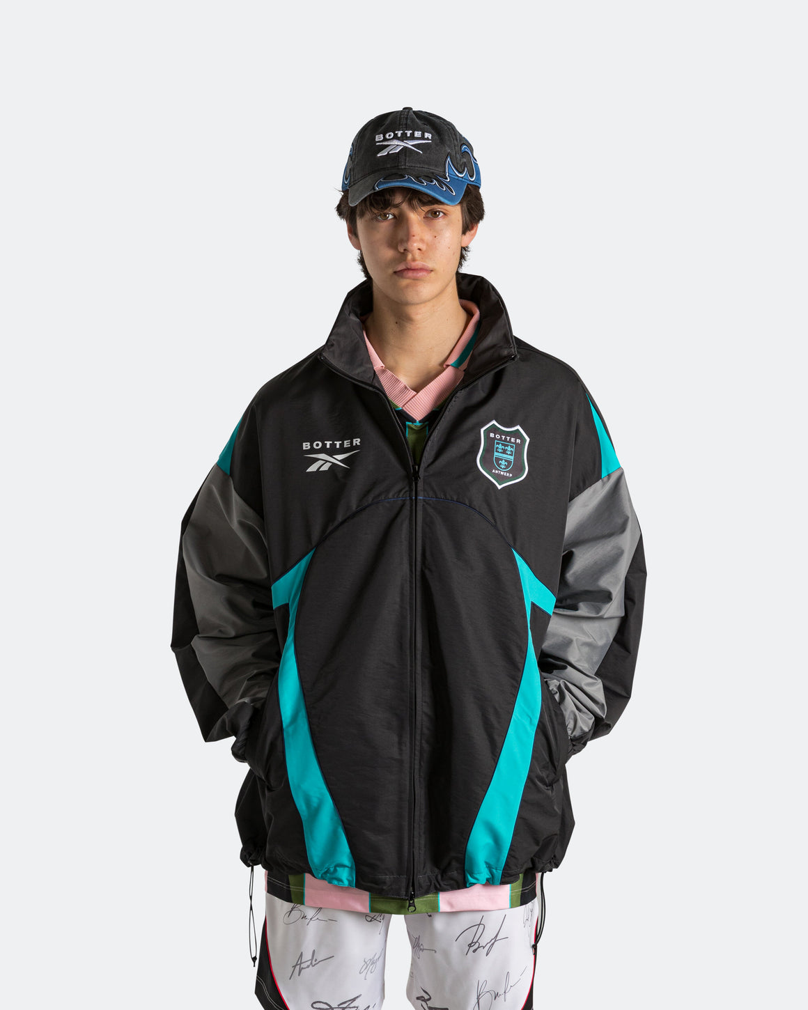 Reebok LTD - Summer Bench Jacket x Botter - Grey/Aqua Blue - UP THERE