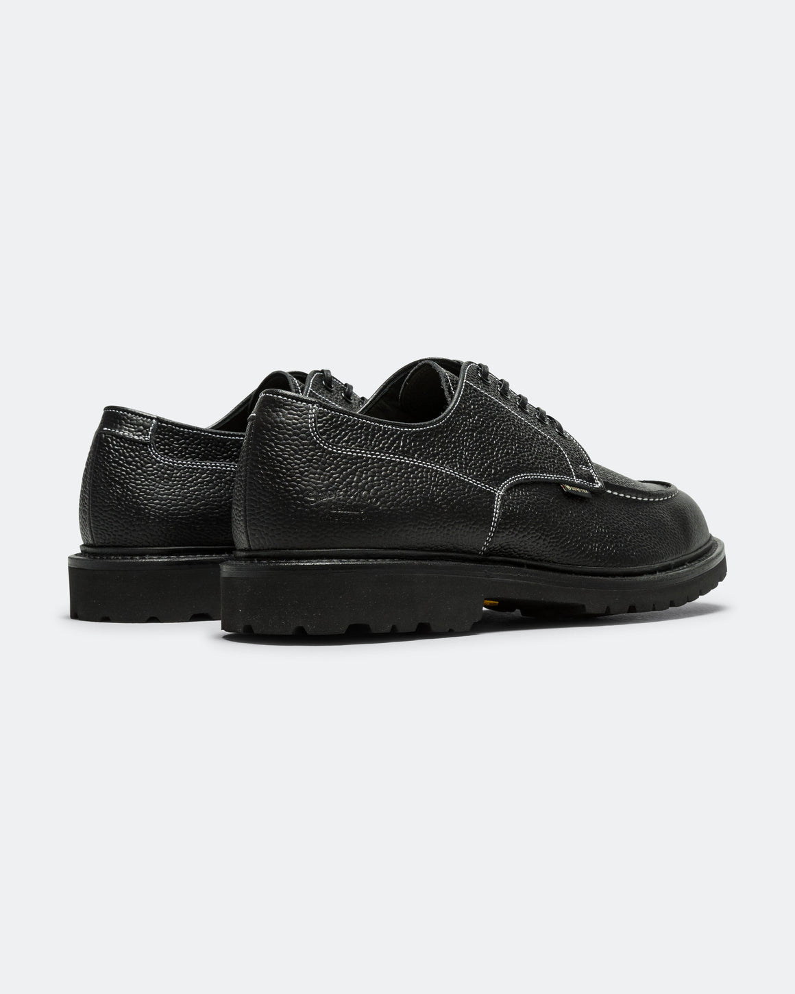 Regal Shoe & Co - U-Tip Derby GORE-TEX - Pebbled Black Leather/Reflective Stitching - UP THERE