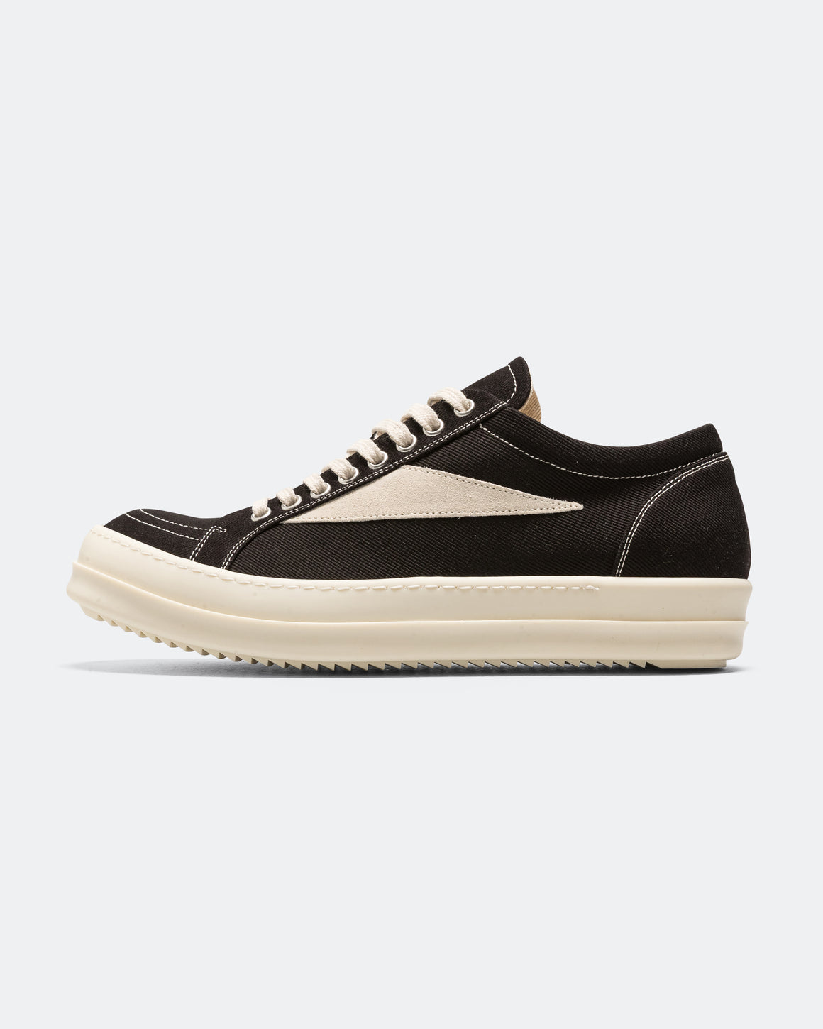 Rick Owens DRKSHDW - Scarpe in Denim Vintage Sneaks - Black/Milk-Milk - UP THERE