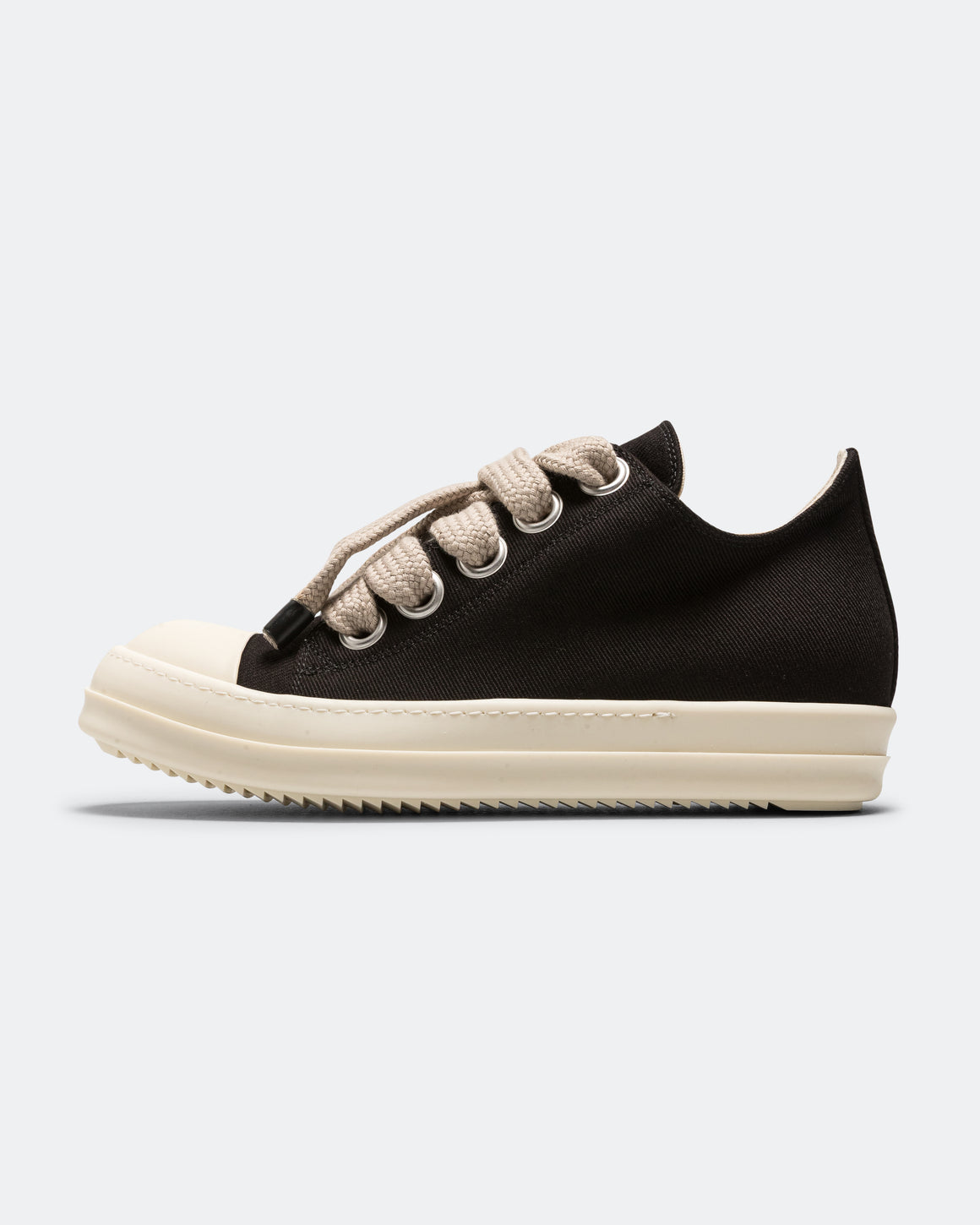 Rick Owens DRKSHDW - Scarpe in Denim Jumbolace Low Sneaks - Black/Milk-Milk - UP THERE