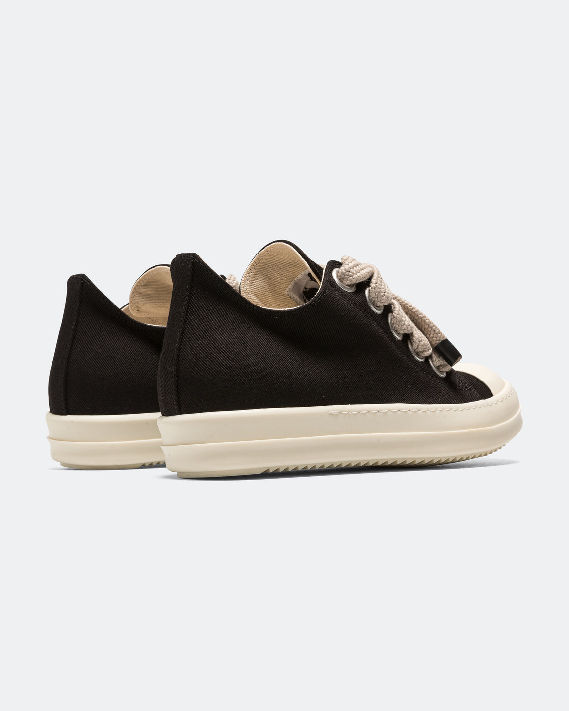 Rick Owens DRKSHDW - Scarpe in Denim Jumbolace Low Sneaks - Black/Milk-Milk - UP THERE