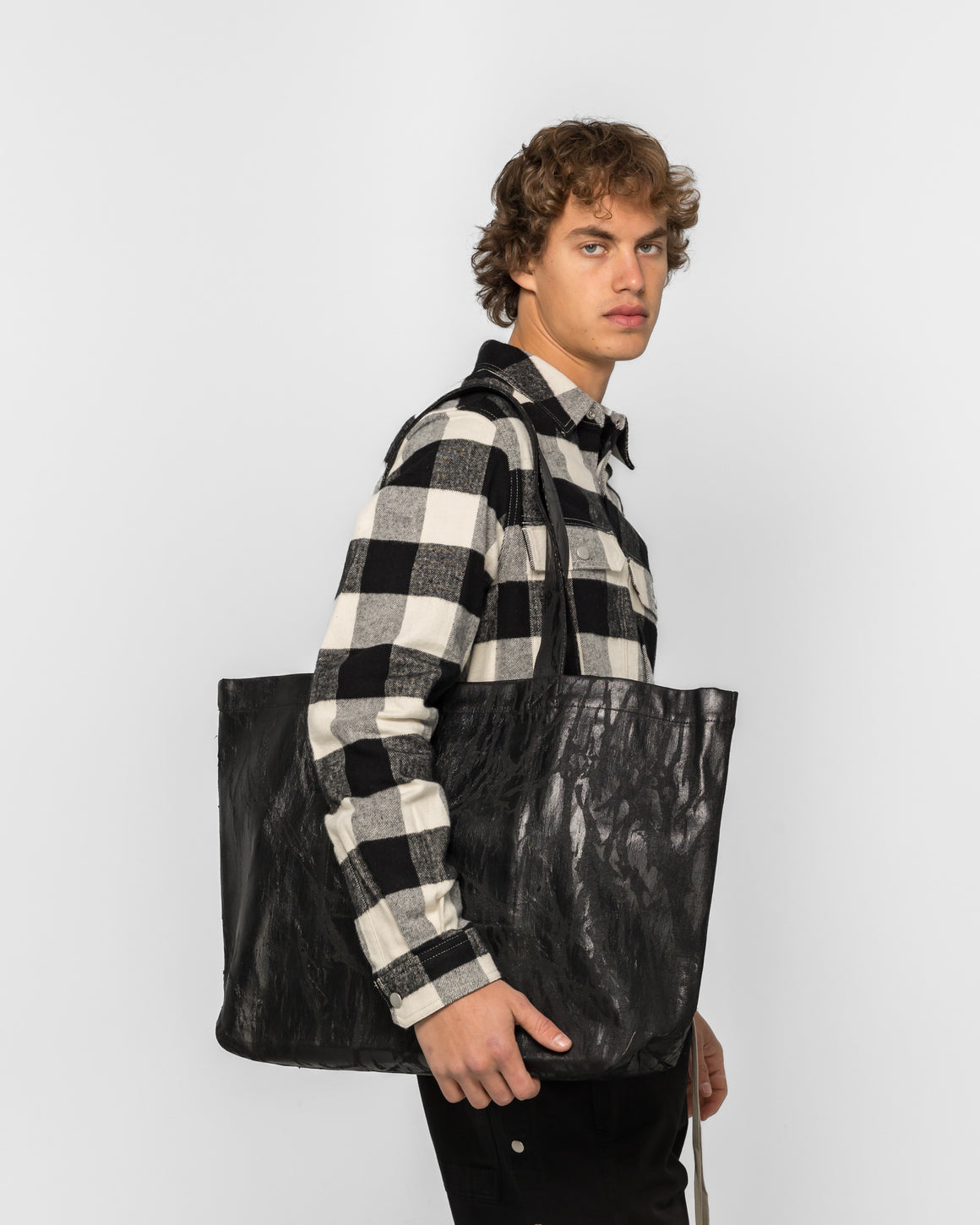 Rick Owens DRKSHDW - Borsa in Tessuto Shopper - Black - UP THERE