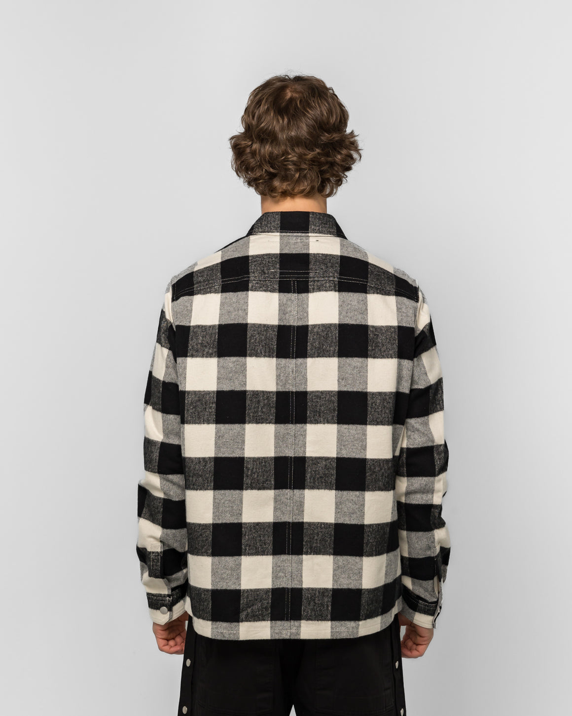 Rick Owens DRKSHDW - Camicia Cropped Outershirt - Black Plaid - UP THERE