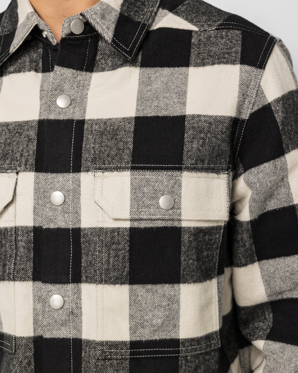 Rick Owens DRKSHDW - Camicia Cropped Outershirt - Black Plaid - UP THERE
