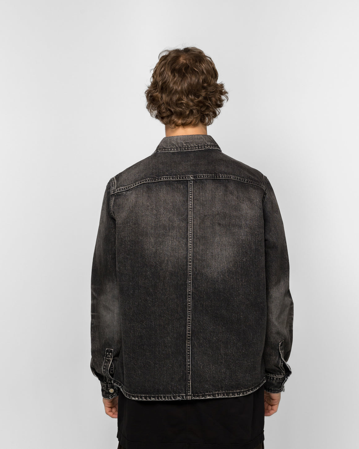 Rick Owens DRKSHDW - Camicia Cropped Outershirt - Washed Black - UP THERE