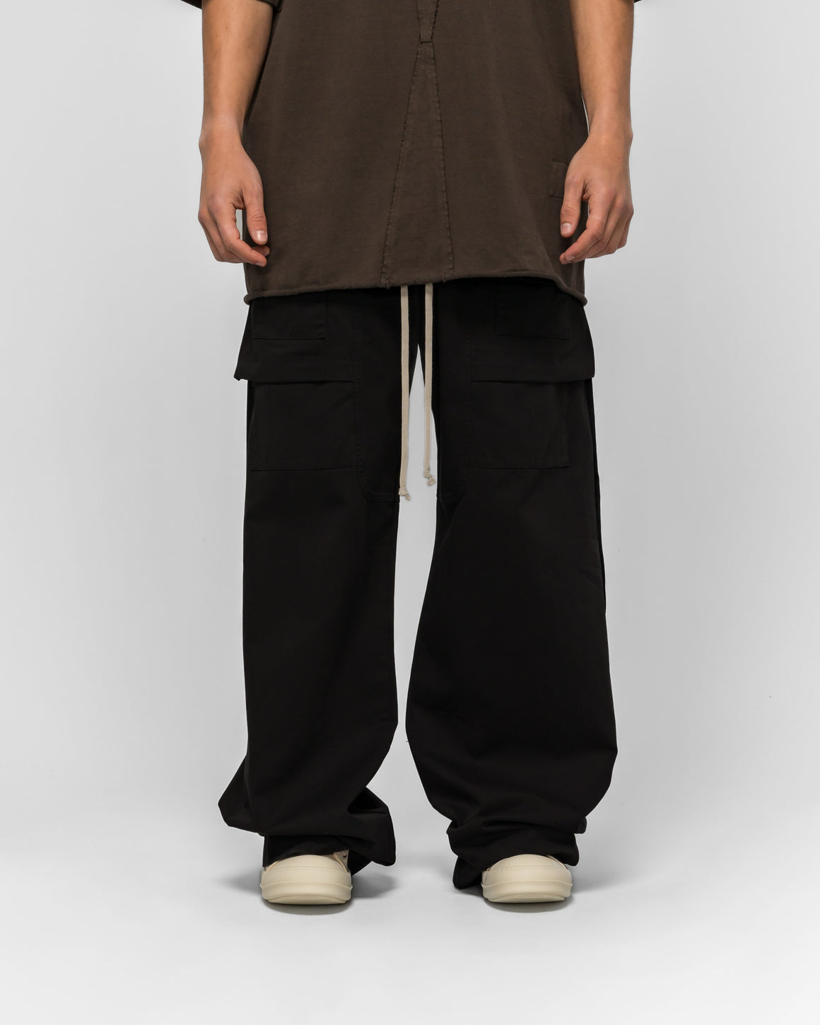 Rick Owens DRKSHDW - Creatch Wide Cotton Cargo Drawstring - Black - UP THERE