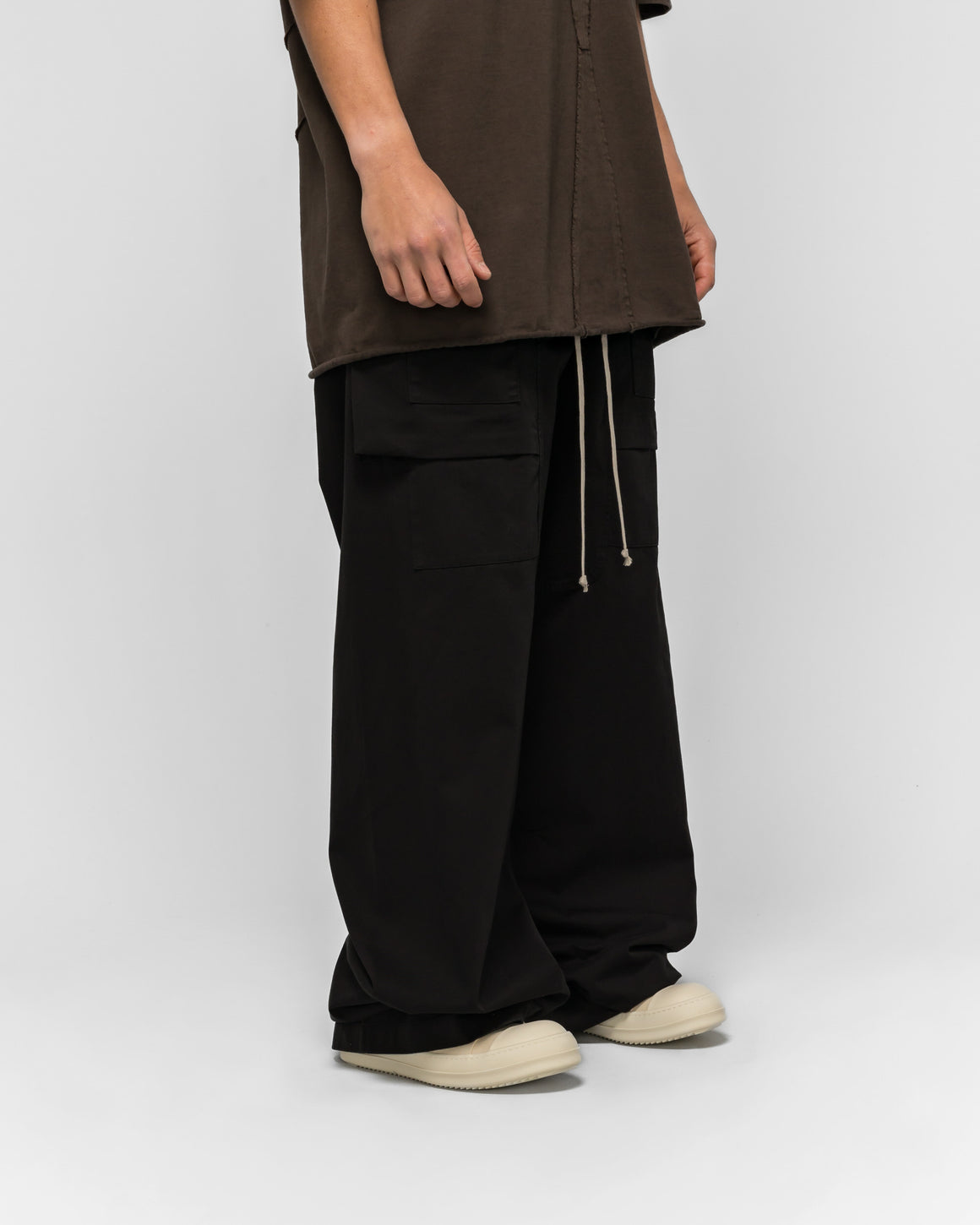 Rick Owens DRKSHDW - Creatch Wide Cotton Cargo Drawstring - Black - UP THERE