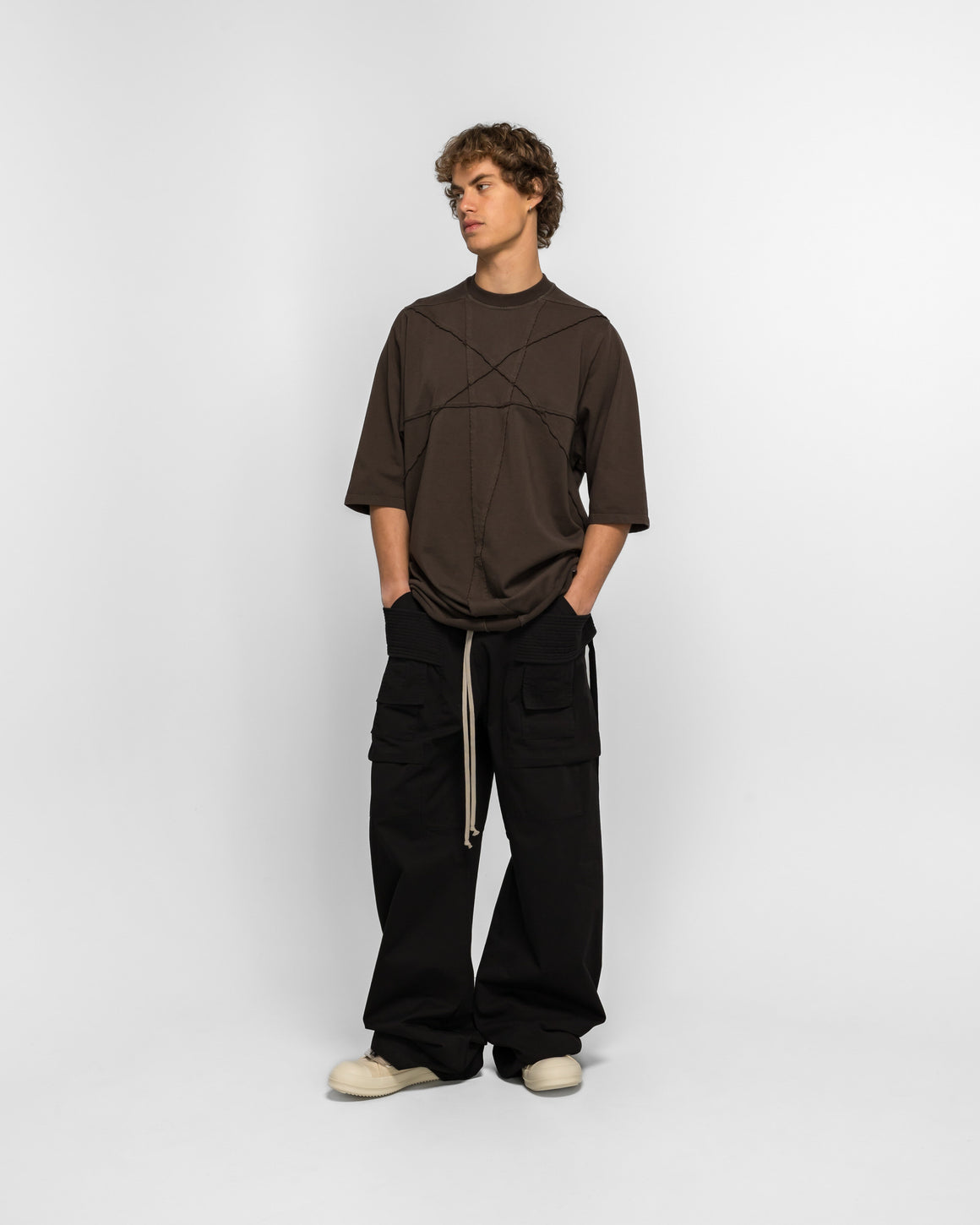 Rick Owens DRKSHDW - Creatch Wide Cotton Cargo Drawstring - Black - UP THERE