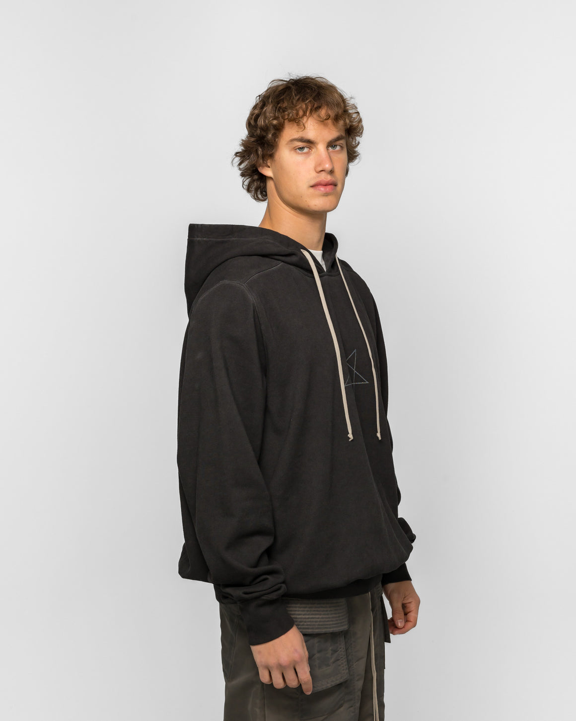 Rick Owens DRKSHDW - Felpa Oversized Hoodie - Faded Black/Silver - UP THERE