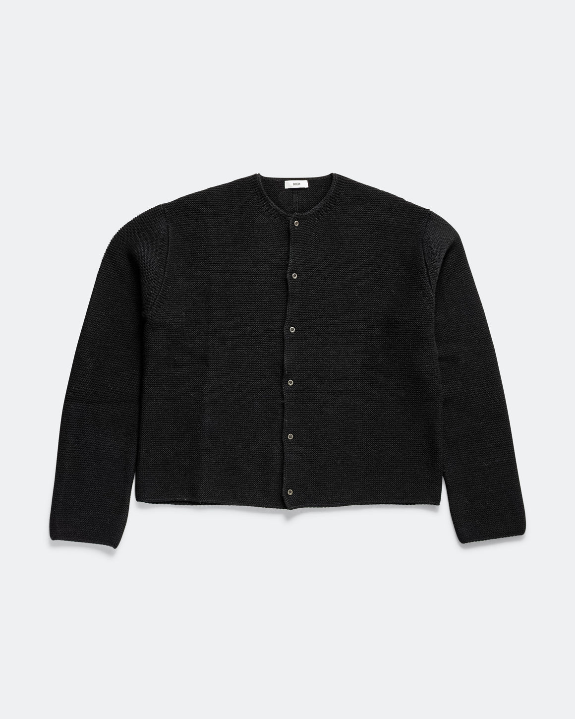 Rier - Oversized Cardigan - Black Wool Links - UP THERE