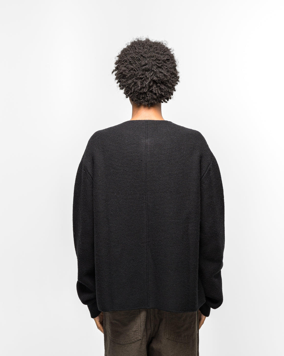 Rier - Oversized Cardigan - Black Wool Links - UP THERE