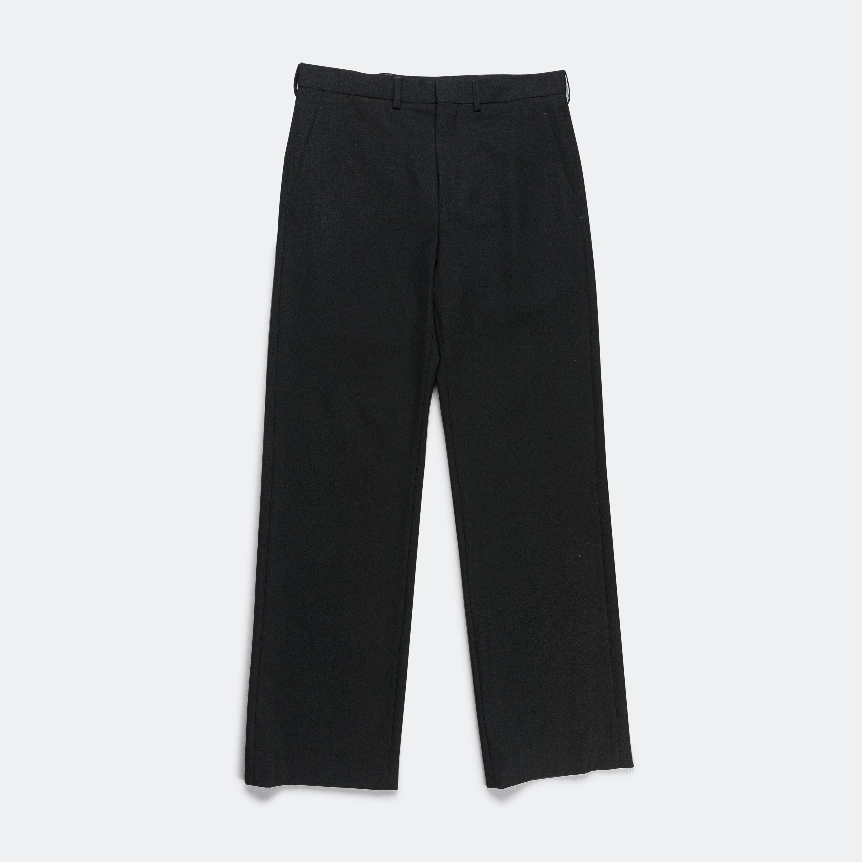 Popeline Wool Trousers - Black | UP THERE