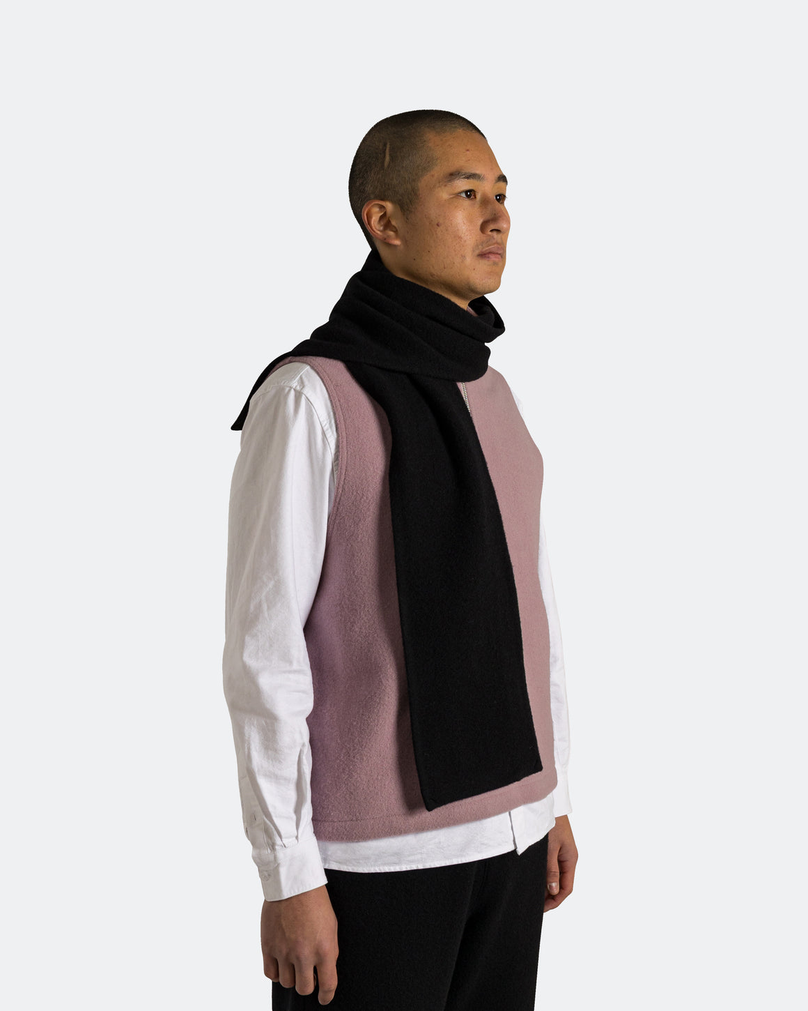 Rier - Scarf - Black Natural Fleece - UP THERE