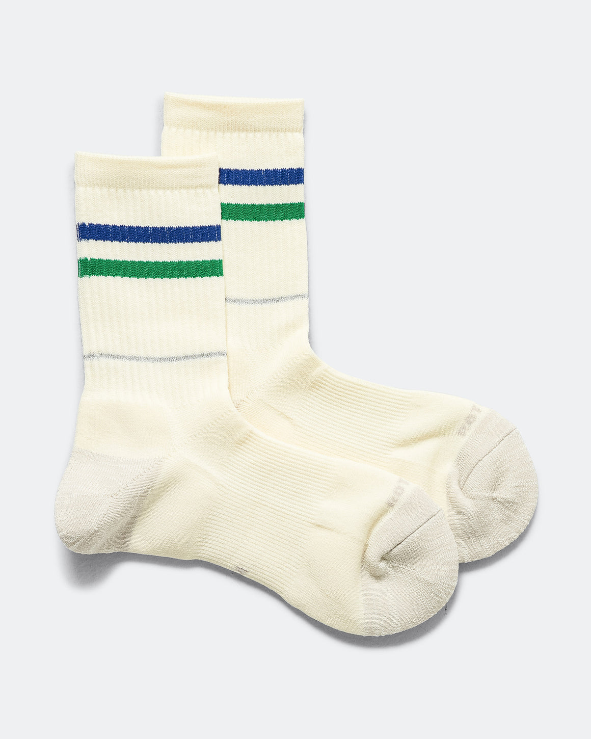 RoToTo - AllRounder 2 Stripe Merino Crew - Blue/Green - UP THERE