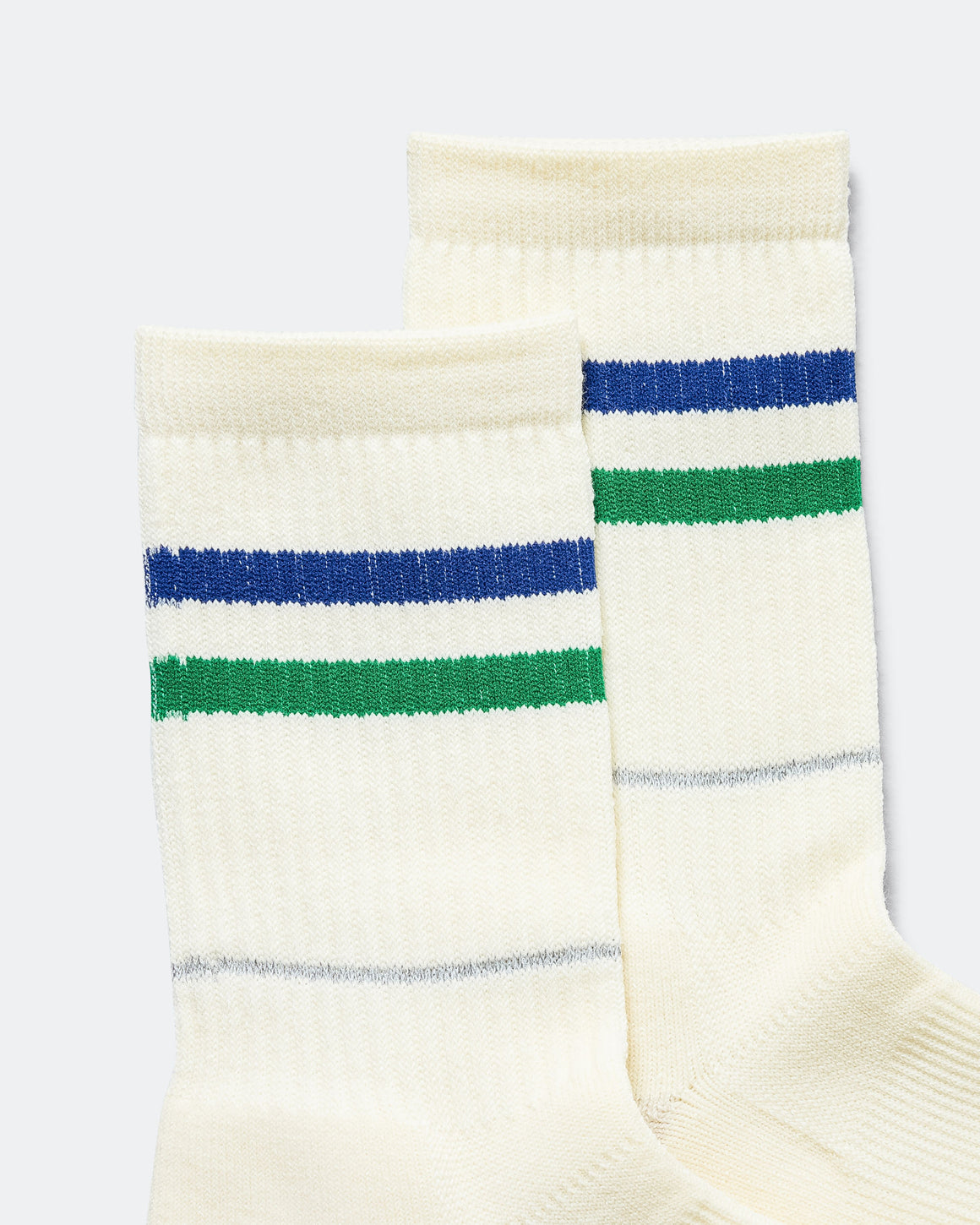 RoToTo - AllRounder 2 Stripe Merino Crew - Blue/Green - UP THERE