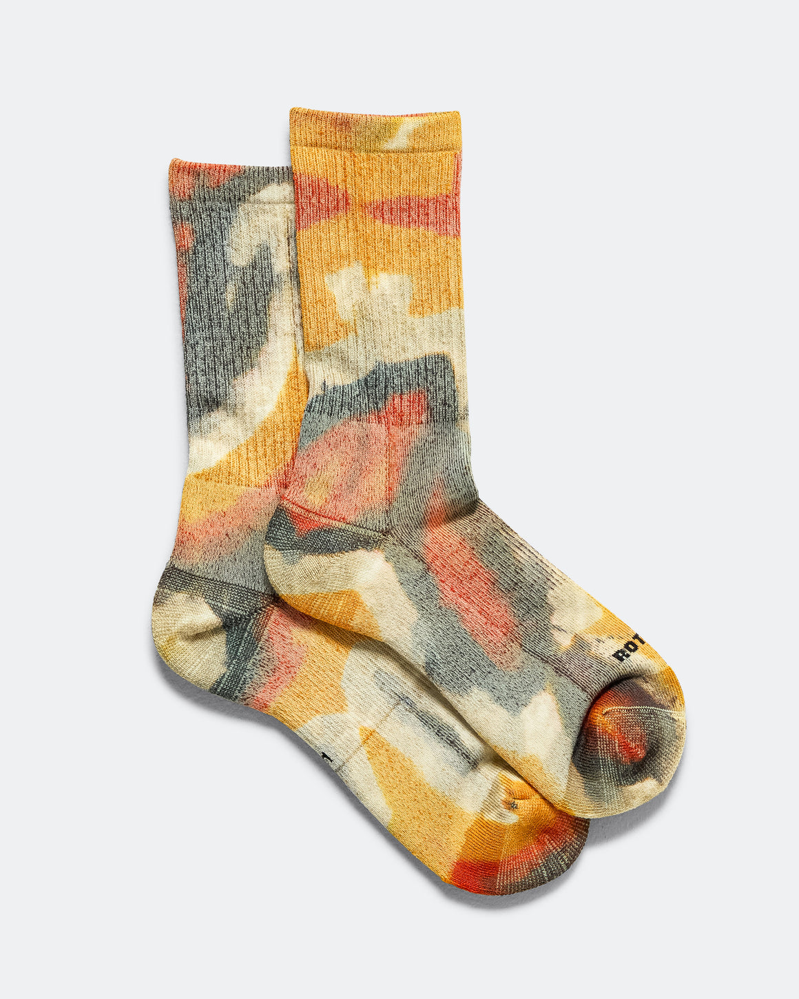 RoToTo - AllRounder Merino Crew Tie Dye - Yellow/Red - UP THERE